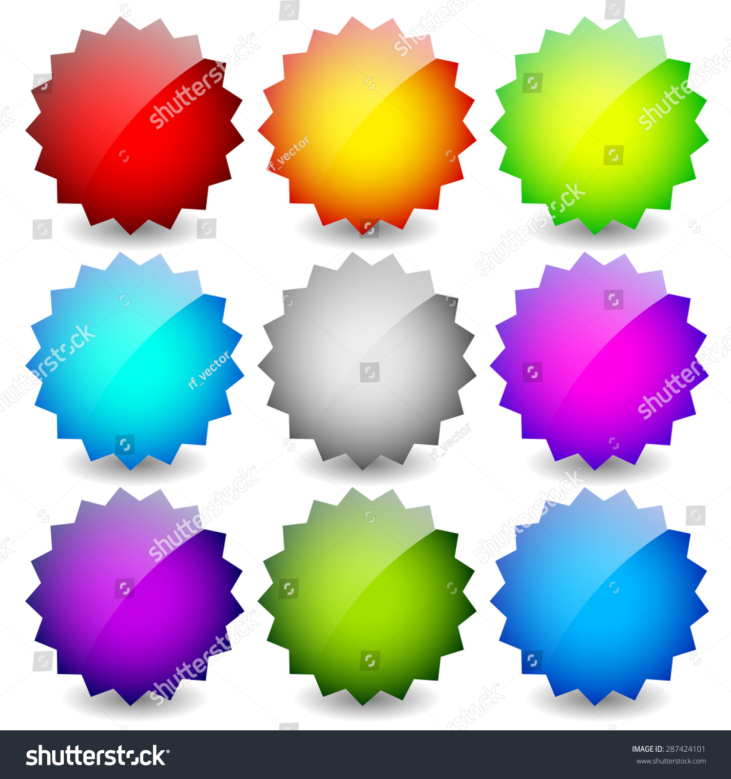 Blank Starburst Shapes Price Flashes Set Stock Vector (Royalty Free ...