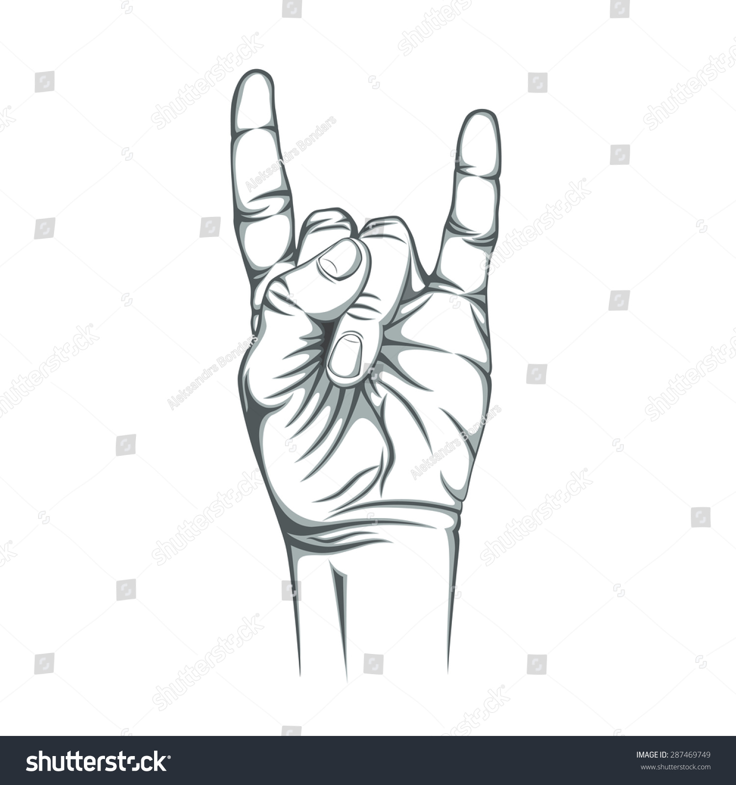 Rock N Roll Sign Isolated On Stock Vector (Royalty Free) 287469749 ...