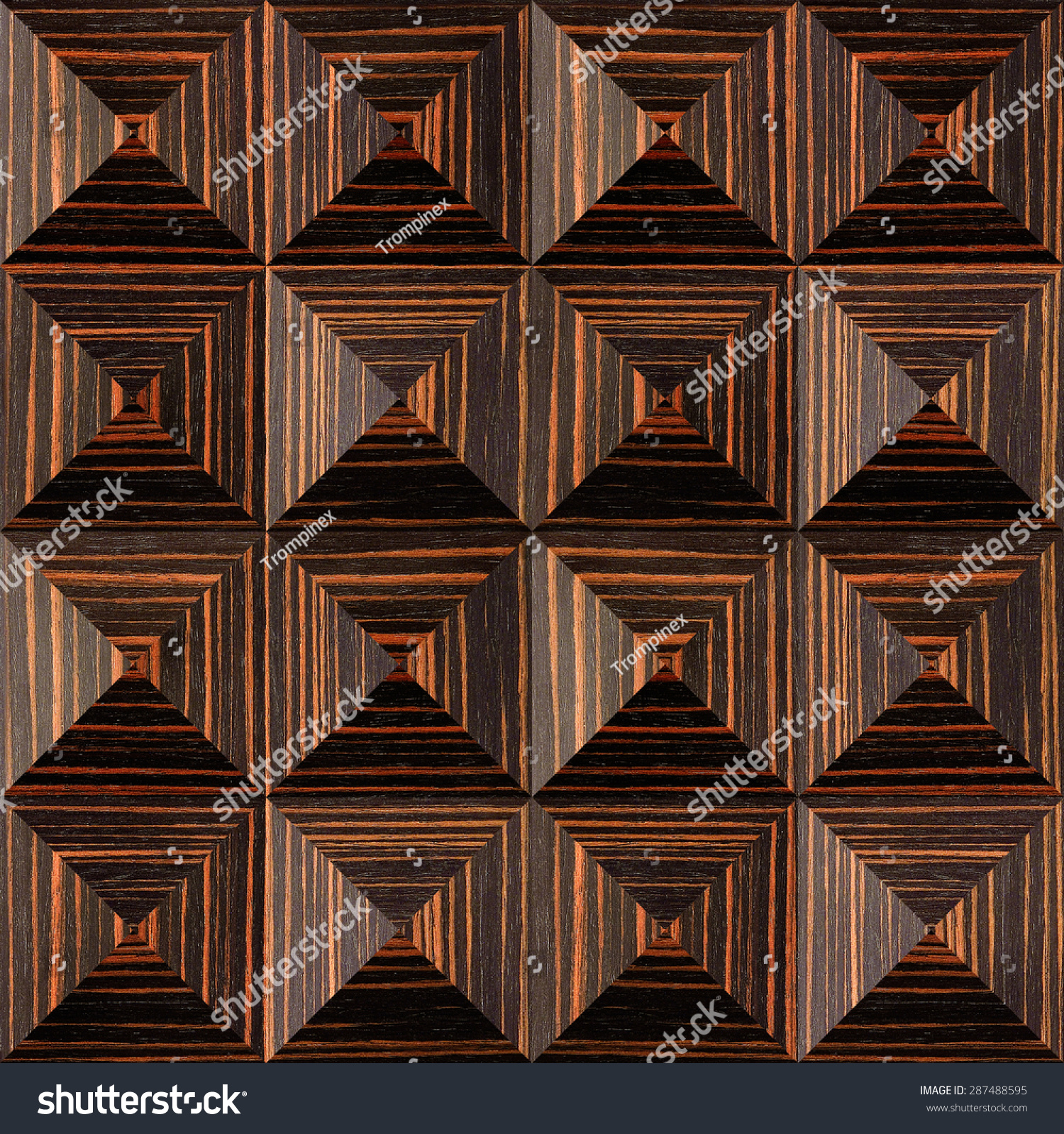 Pyramidal Pattern 3d Wallpaper Interior Design Stock Illustration