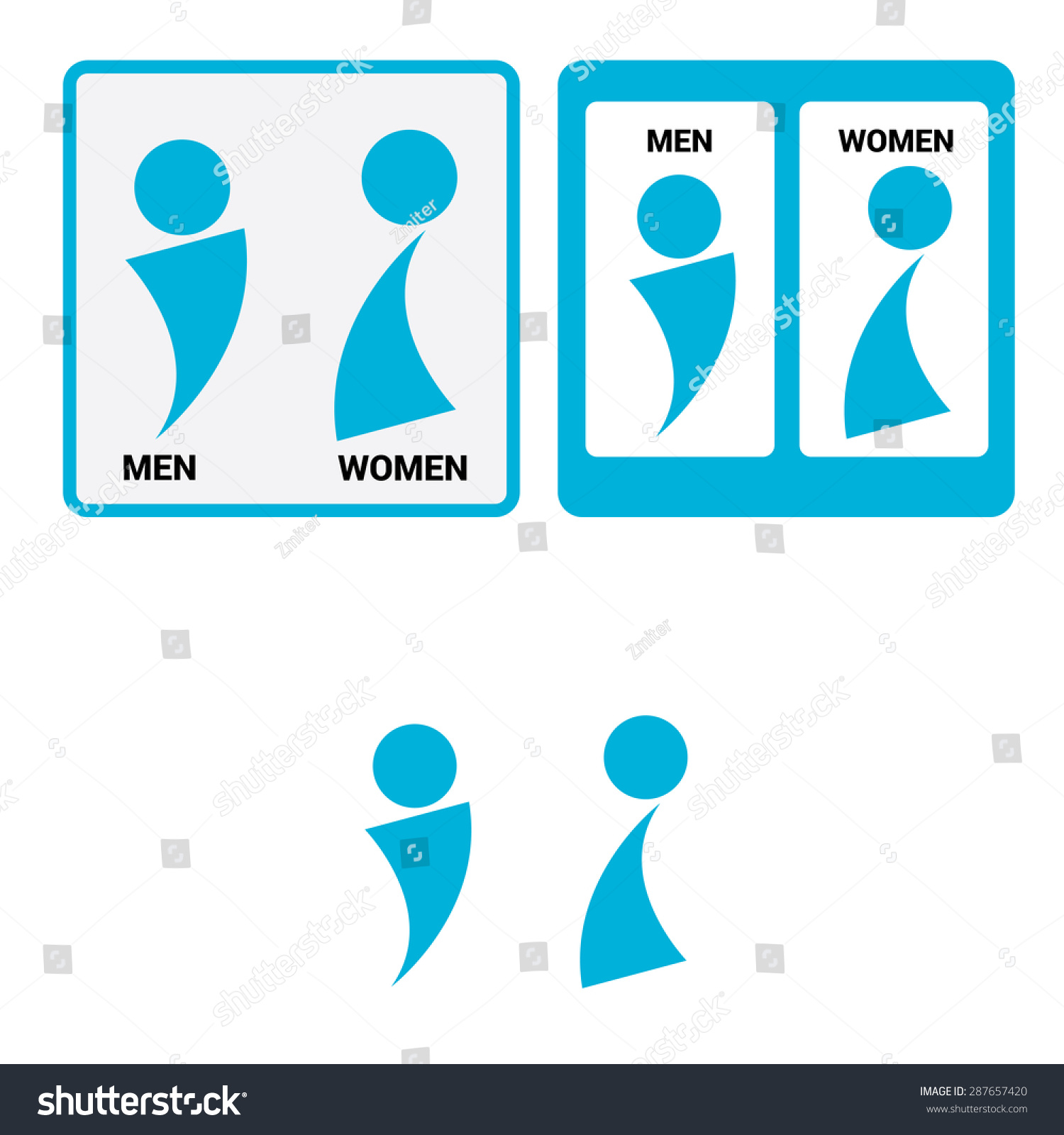 Vector Man Woman Restroom Sign Square Stock Vector Royalty Free