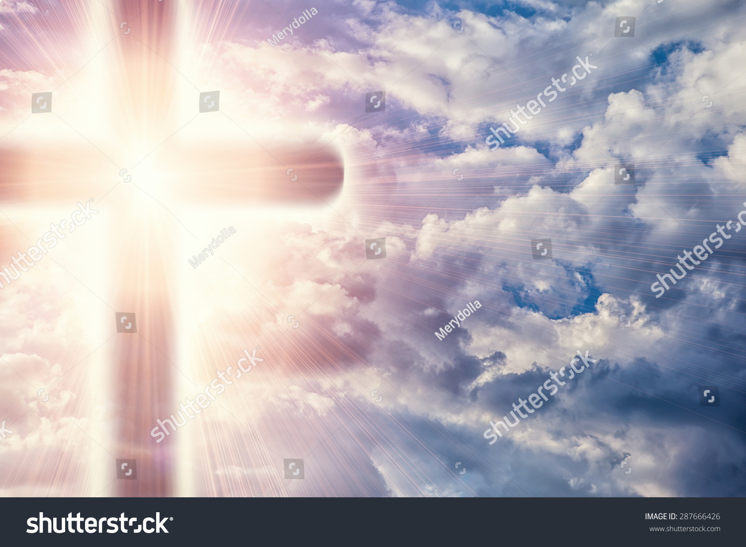 Transparent Cross Giving Out Heavenly Light Stock Photo 287666426 ...