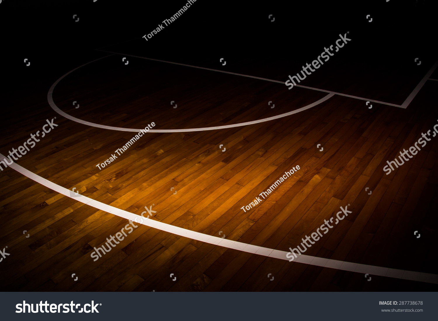 Wooden Floor Basketball Court Light Effect Stock Photo 287738678 ...