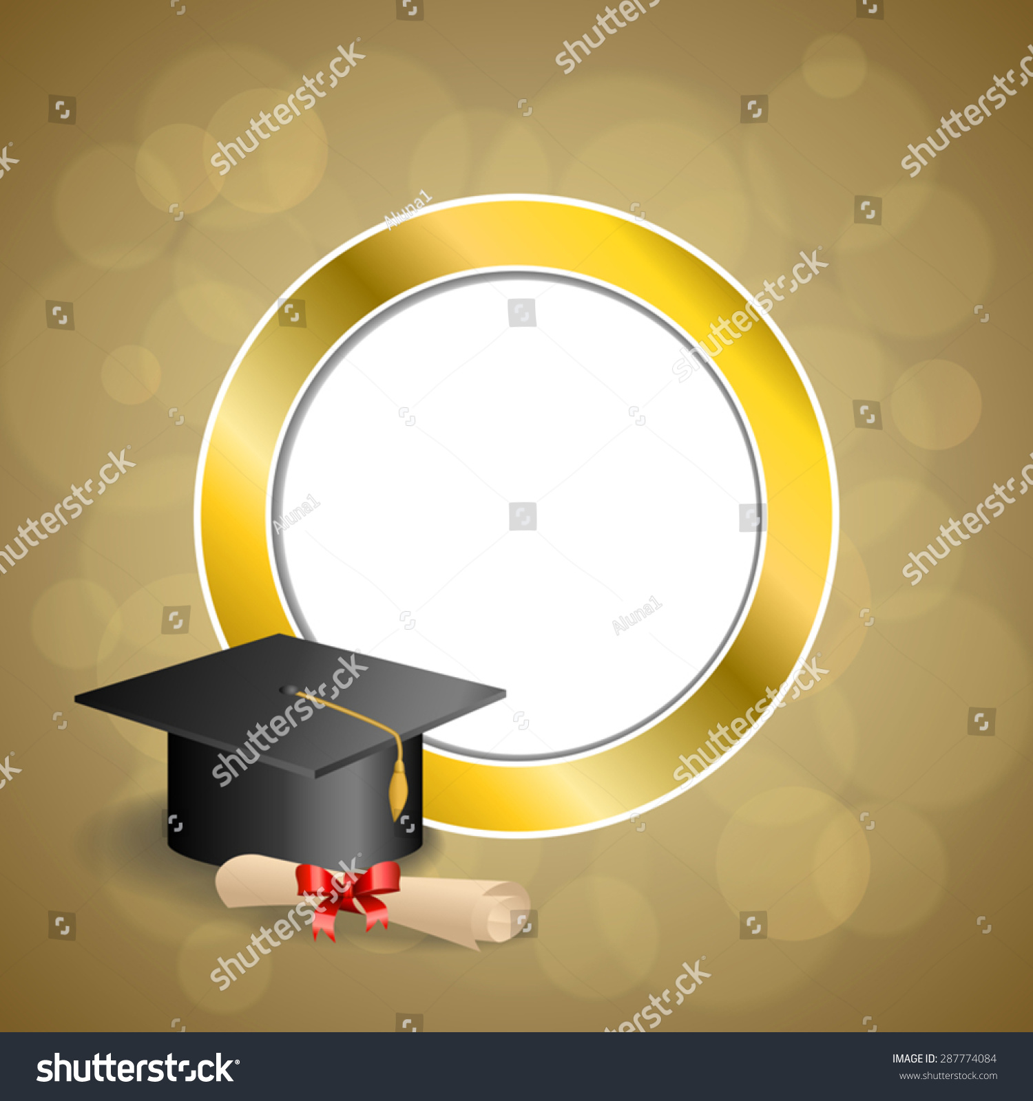 Background Abstract Beige Education Graduation Cap Stock Vector ...