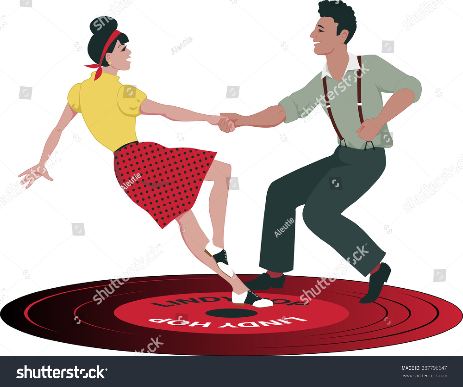 Young Caucasian Couple Dressed Late 1940s Stock Vector (Royalty Free ...