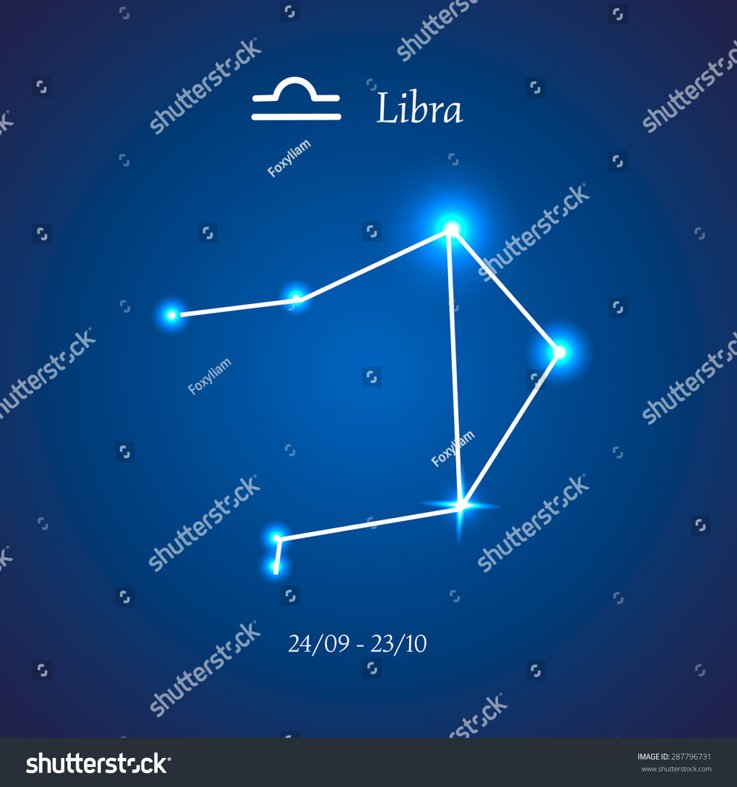 Zodiac Constellation Libra Scales Vector Illustration Stock Vector ...