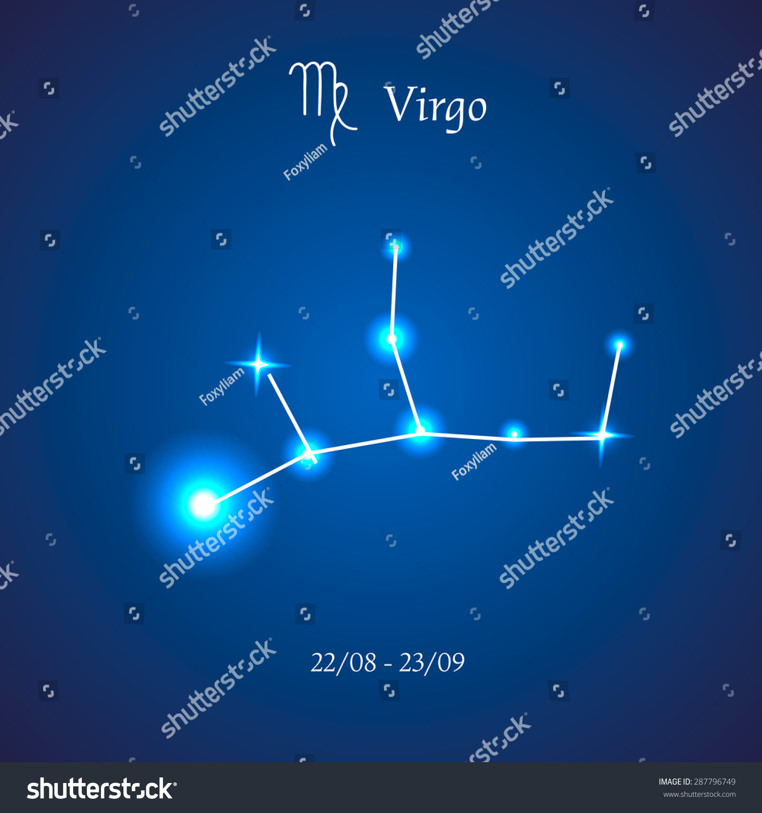 Zodiac Constellation Virgo Maiden Vector Illustration Stock Vector ...