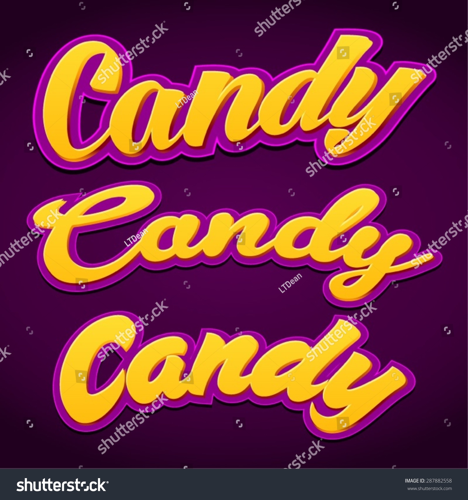 Candy Font Heading Vector Posters Stock Vector (Royalty Free) 287882558 ...