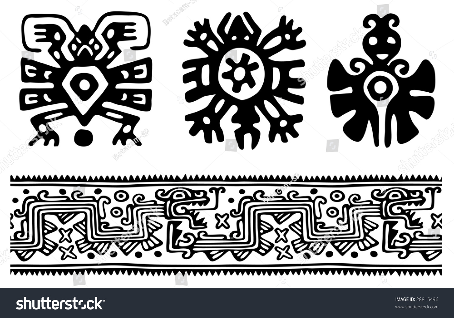Ацтекский орнамент растительный