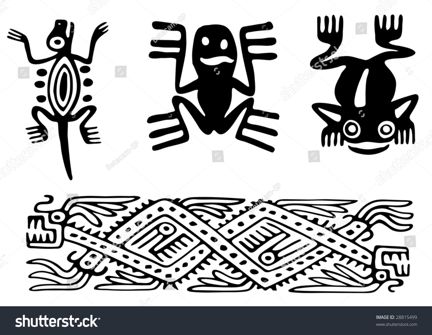 Ацтекские узоры на стене