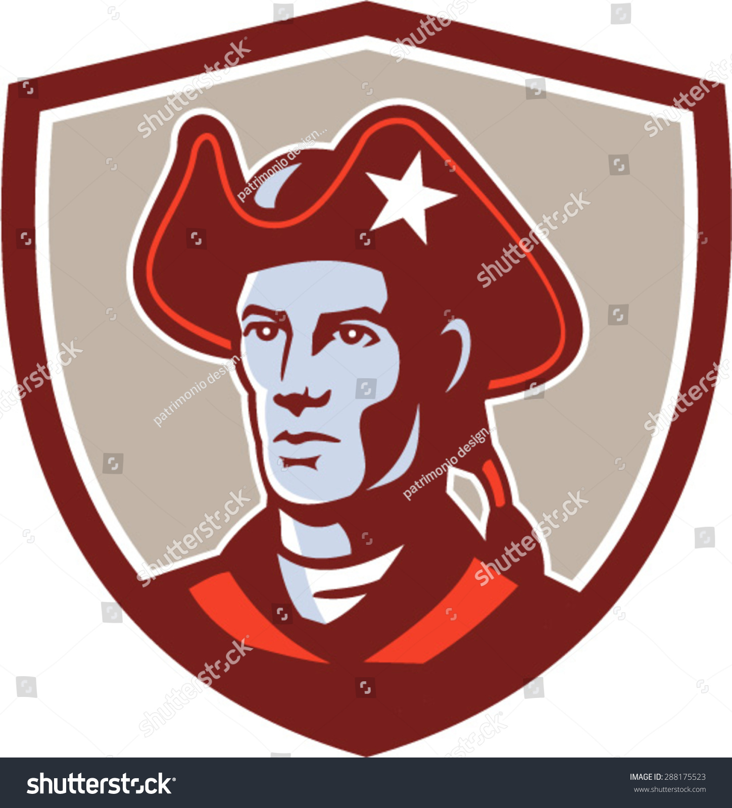 Illustration American Patriot Minuteman Head Viewed Stock Vector ...