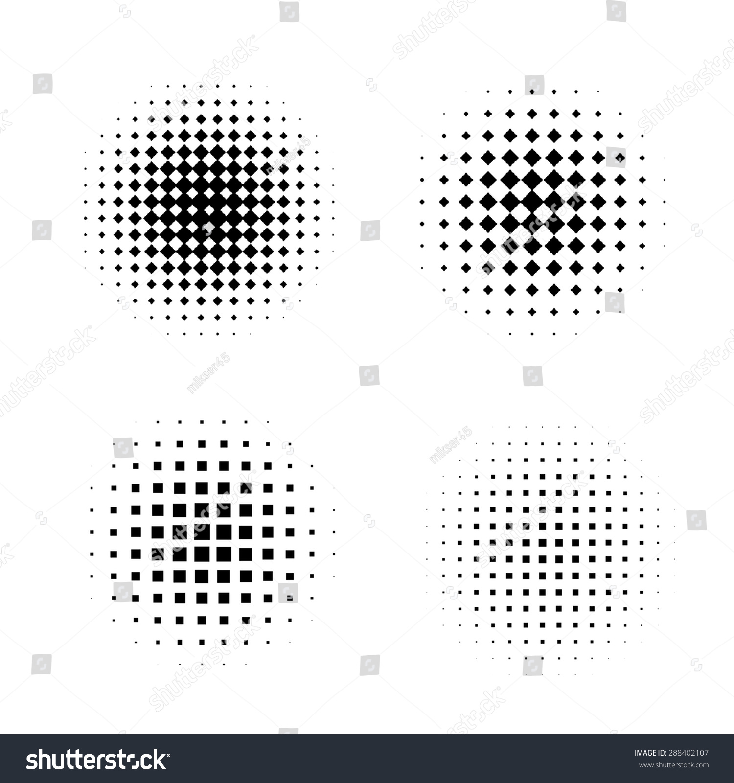 Set Circles Halftone Effect Vector Illustration Stock Vector (Royalty ...