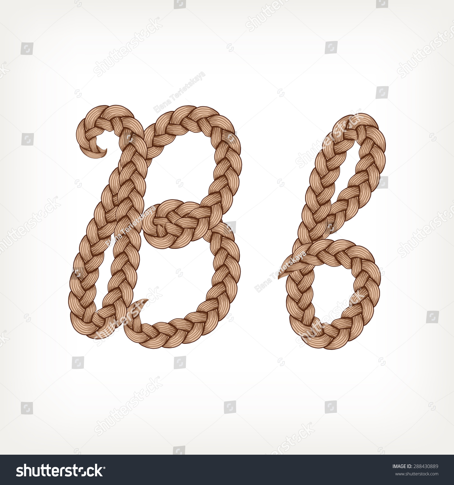 Braids Font Alphabet Made Hairstyle Plaits Stock Illustration 288430889 ...