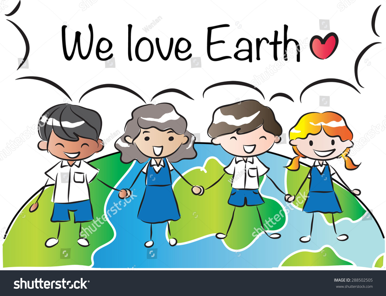 We Love Earth Stock Vector (Royalty Free) 288502505 | Shutterstock