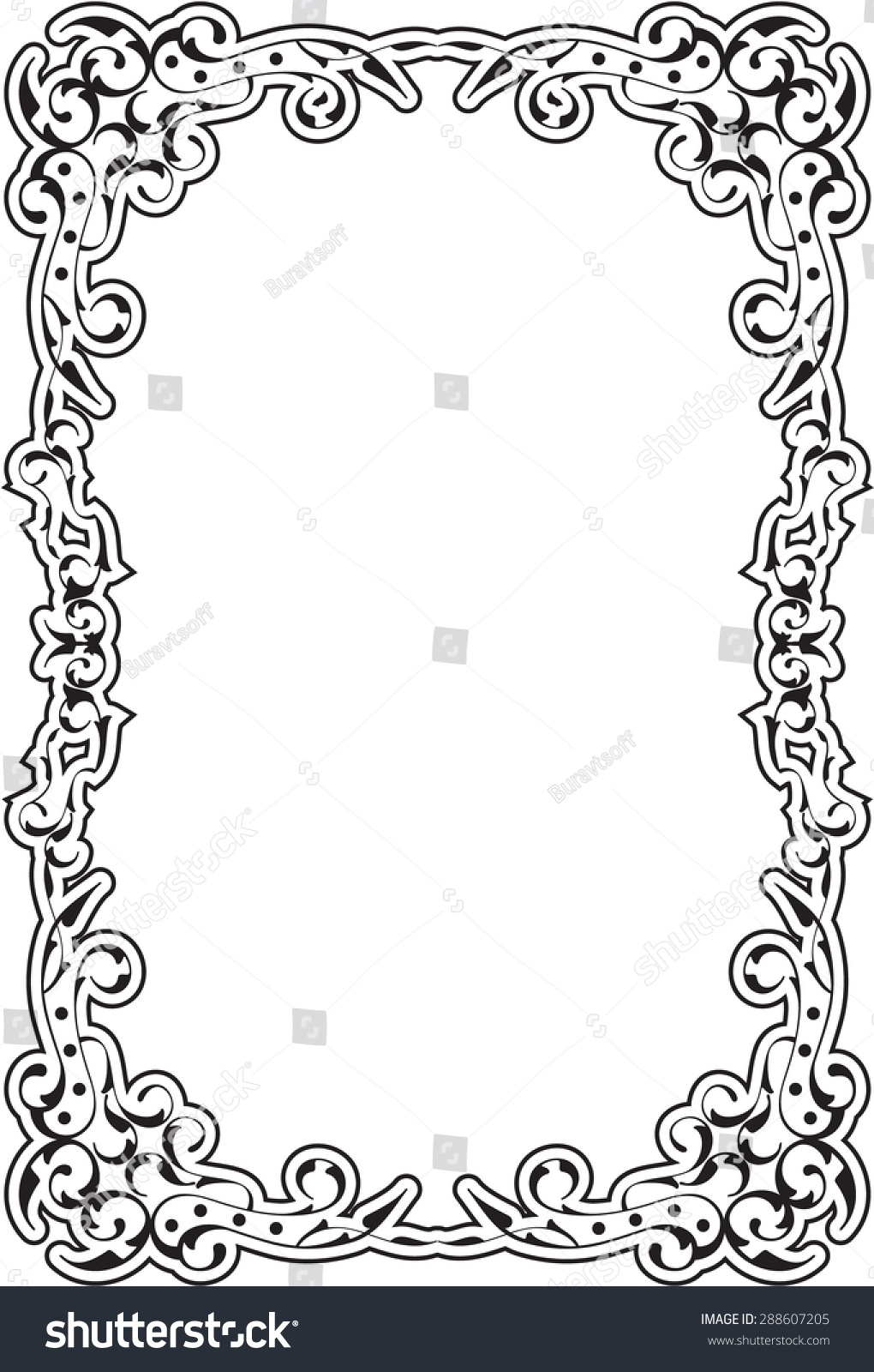 Baroque Old Frame Isolated On White Stock Vector (Royalty Free ...