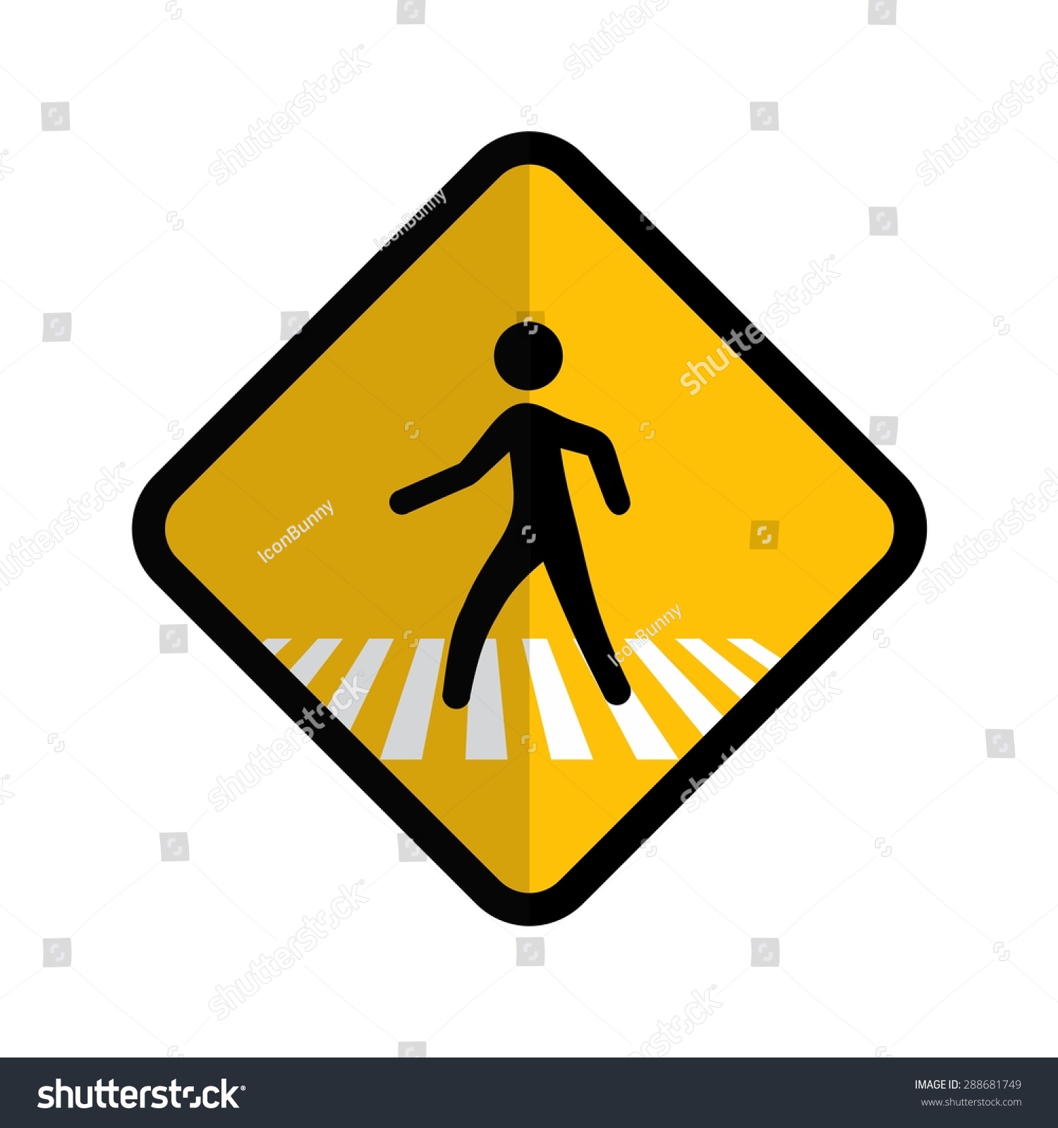 Pedestrian Corssing Crosswalk Icon Vectgor Image Stock Vector (Royalty ...