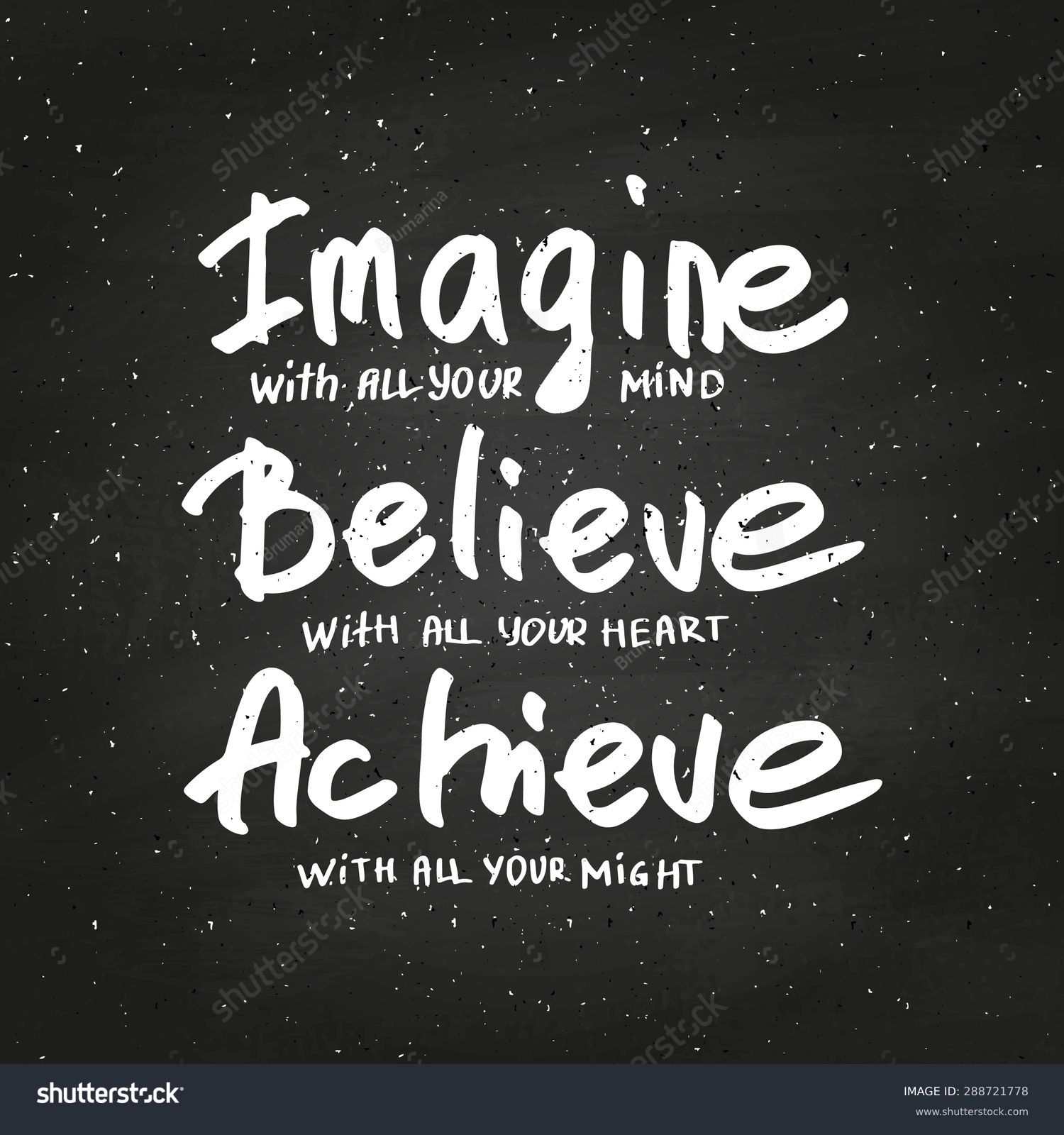 Conceptual Handwritten Phrase Imagine Believe Achieve Stock Vector ...