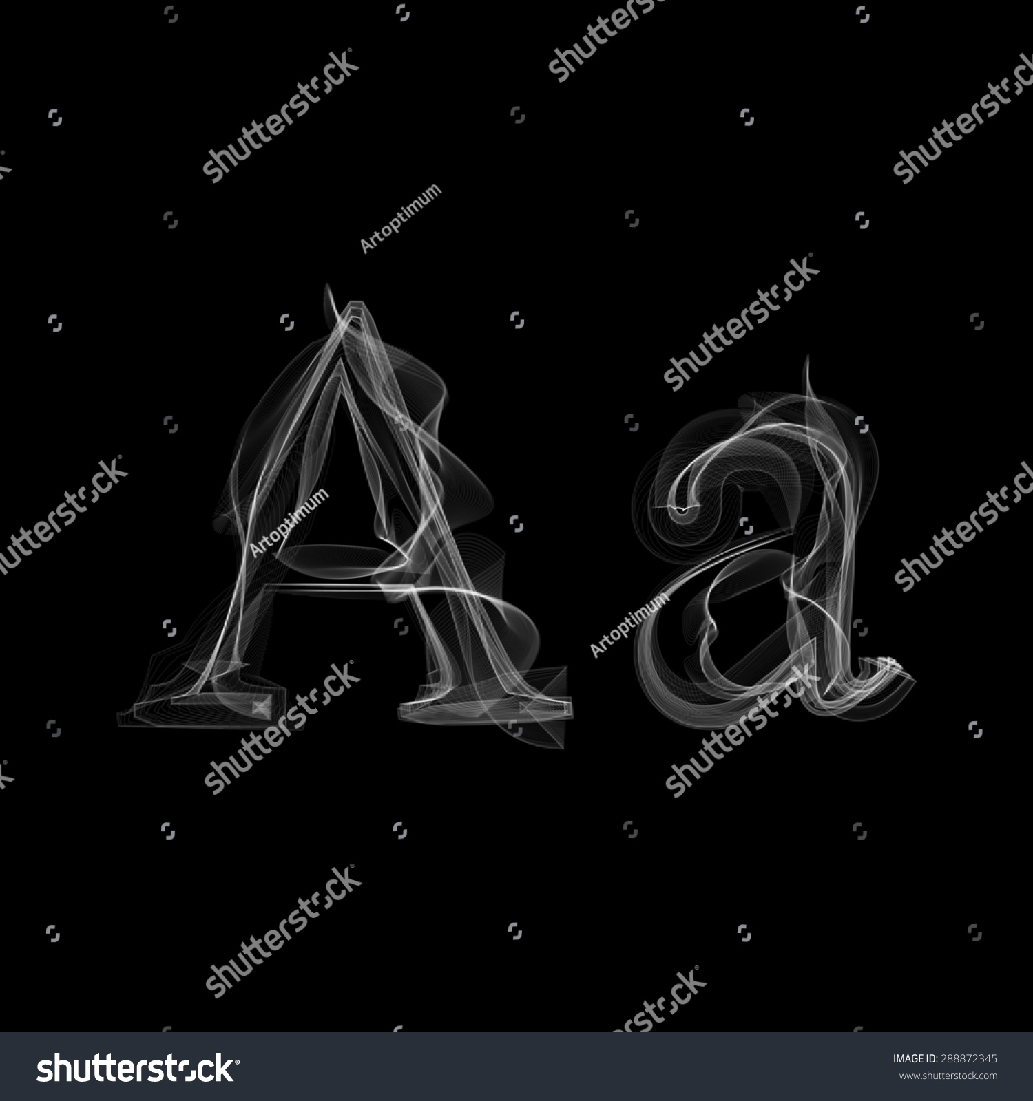 Smoke Font Letter Raster Illustration Alphabet Stock Illustration ...