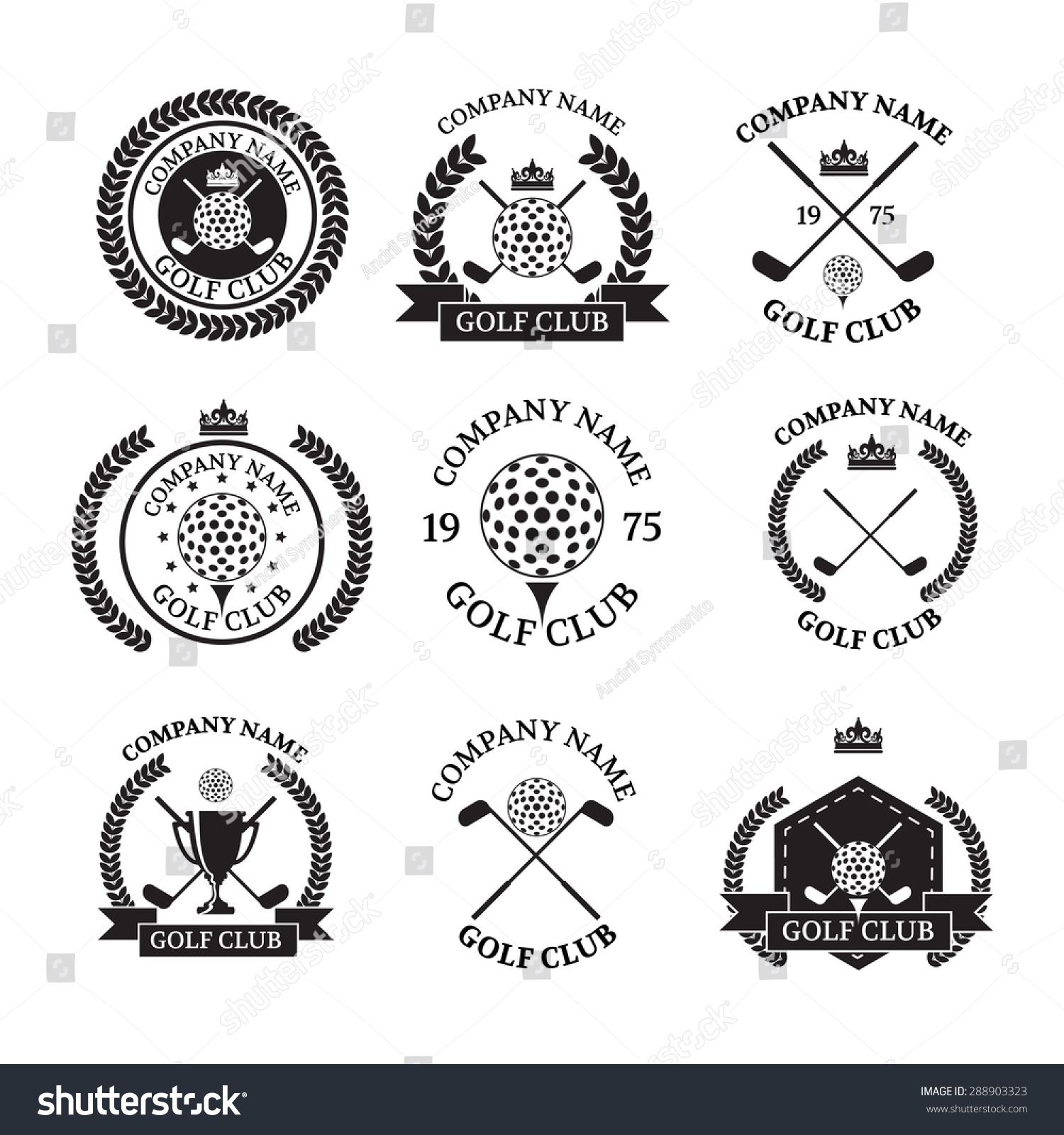 Golf Club Logos Set Templatesvector Logotype Stock Vector (Royalty Free ...