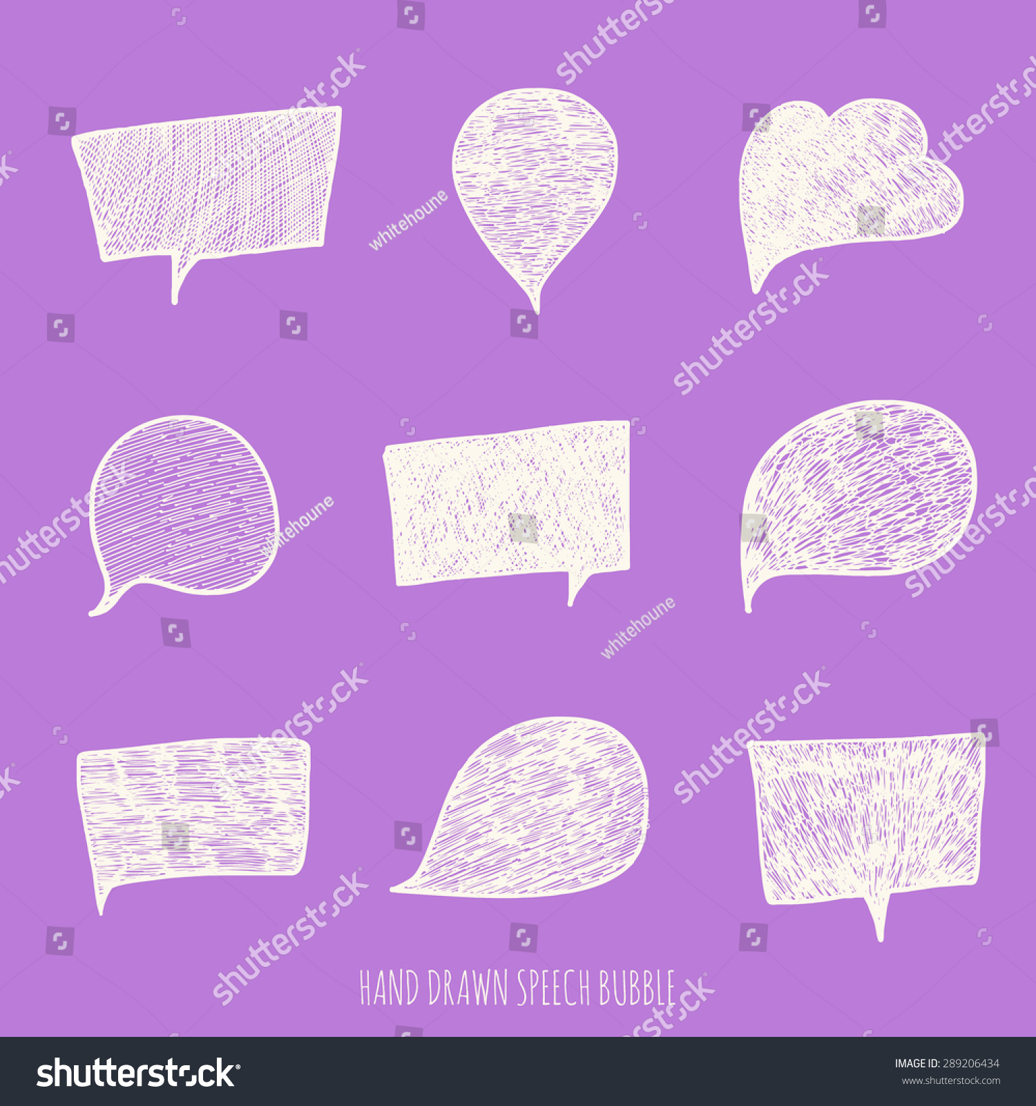 Collection Hand Drawn Vector Speech Bubbles Stock Vector Royalty Free