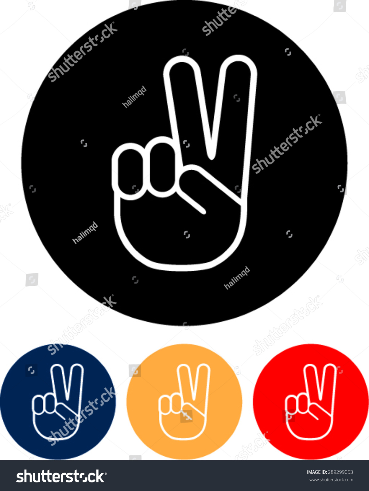 Vector Peace Sign Hand Showing Two Stock Vector (Royalty Free ...