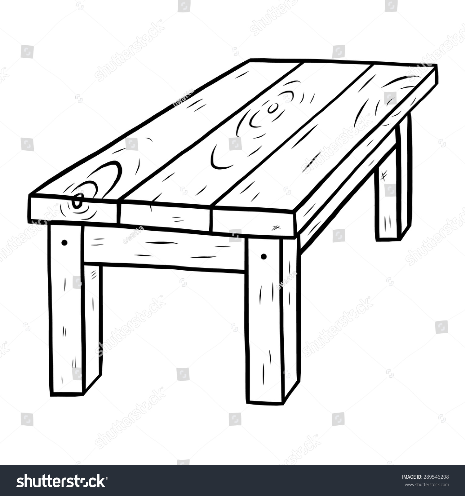 Нарисованный деревянный столик\