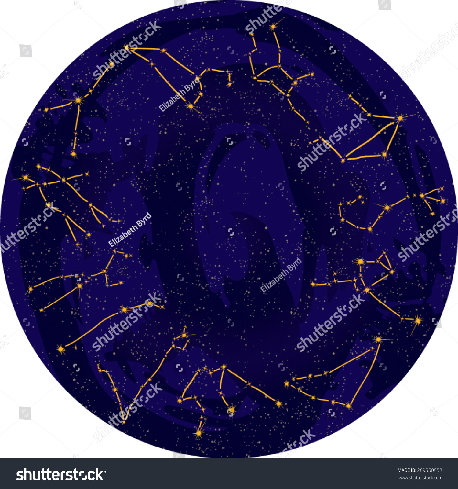 Zodiac Constellations Celestial Background Stock Vector (Royalty Free ...