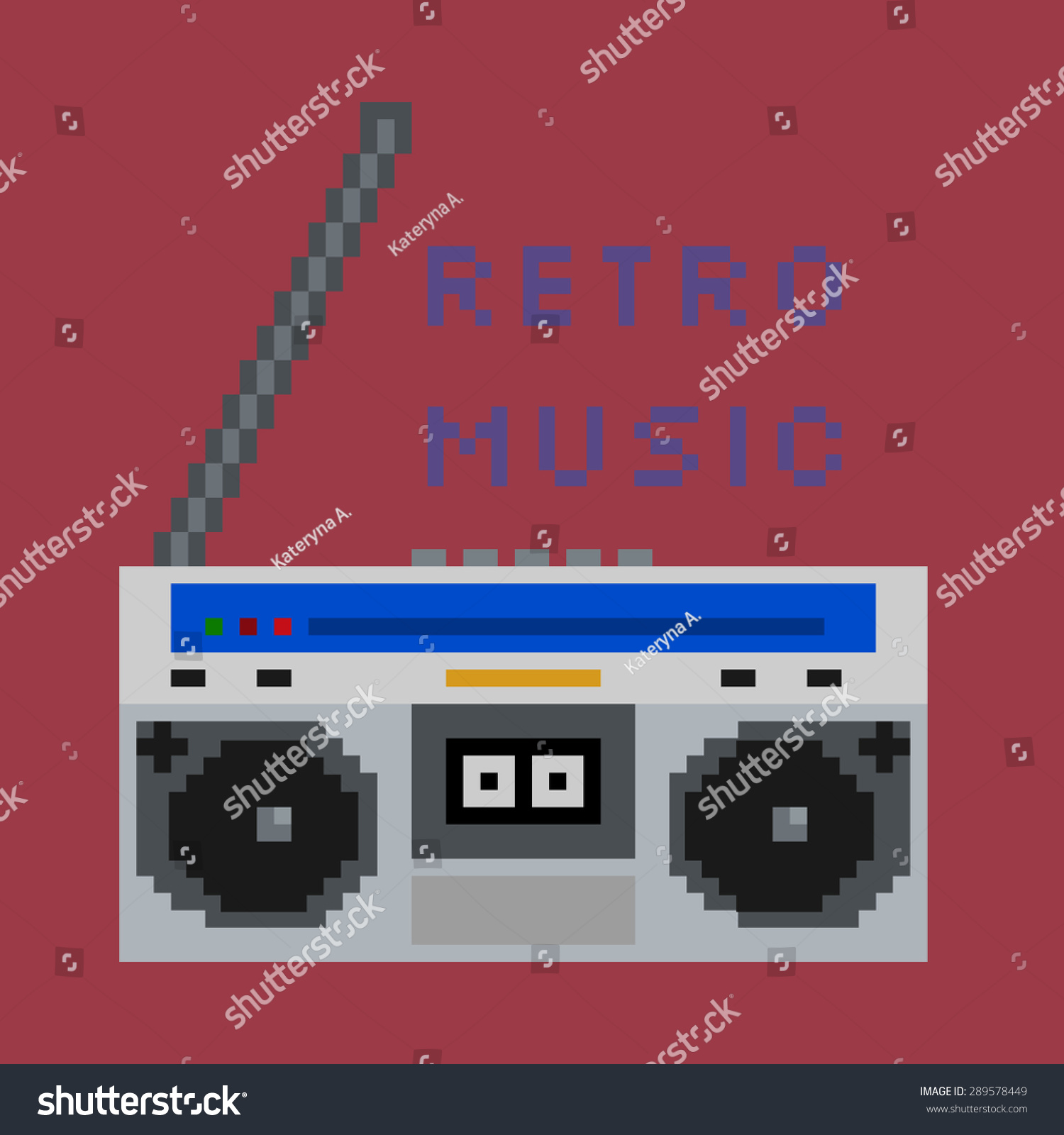 Pixel Art Cassette Deck Retro Music Stock Vector (Royalty Free ...