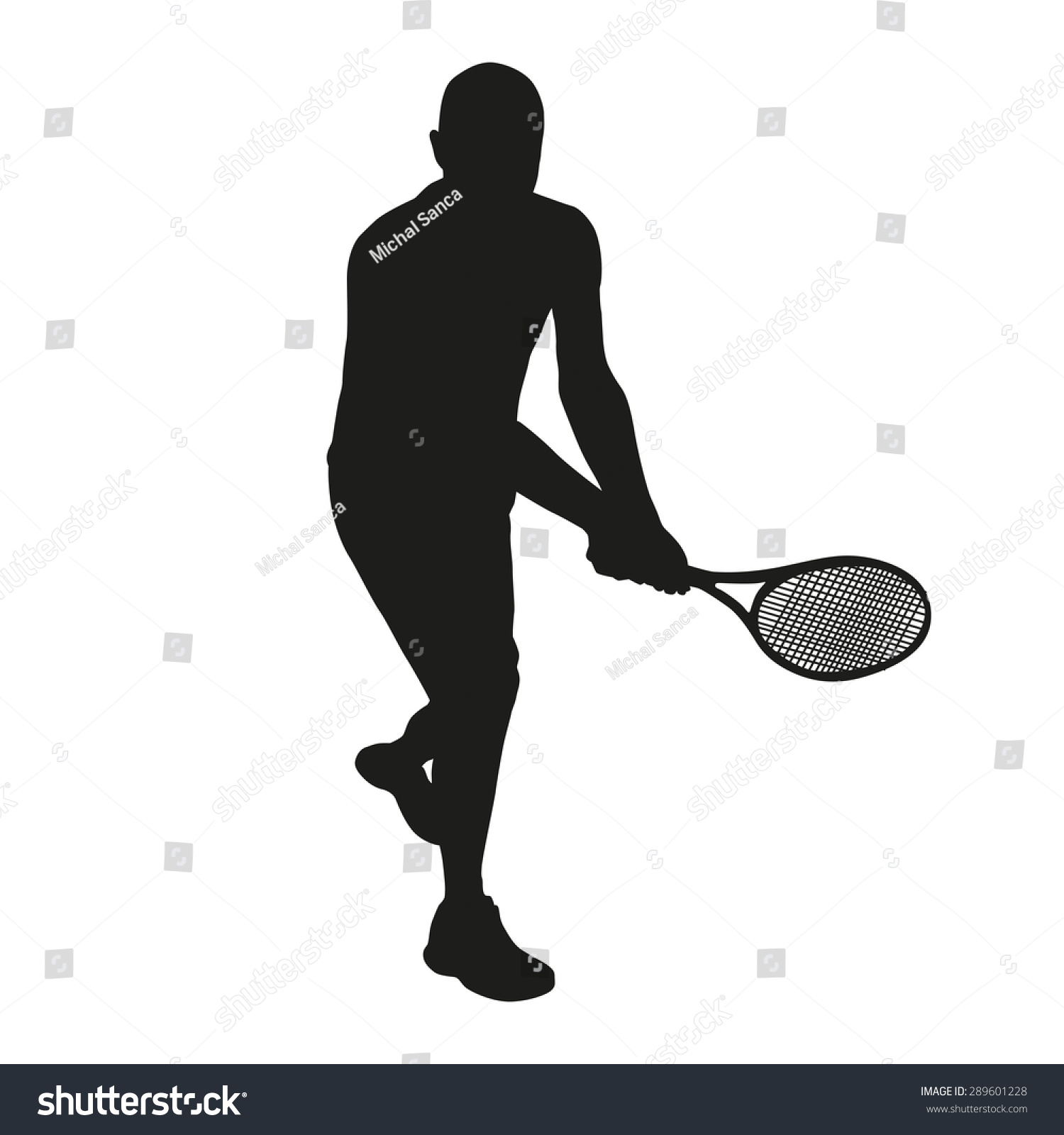 Tennis Player Backhand Vector Silhouette Stock Vector (Royalty Free ...