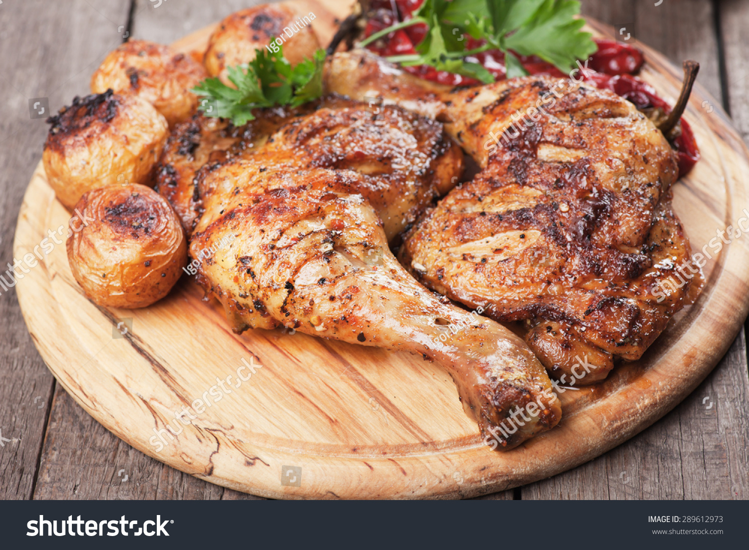 Roasted Chicken Legs Oven Baked PoatoesẢnh Có Sẵn289612973 Shutterstock