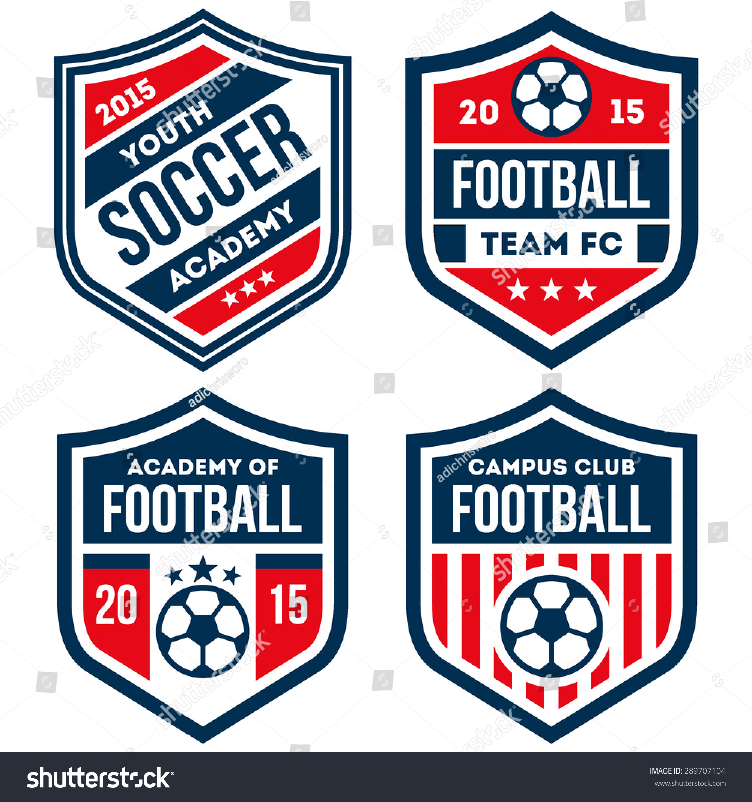 Football Badge Set Stock Vector (Royalty Free) 289707104 | Shutterstock