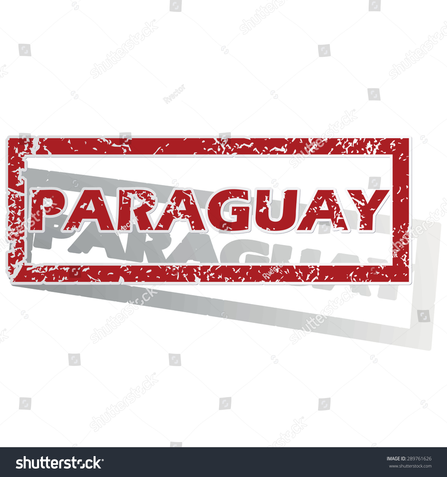 Outlined Red Stamp Country Name Paraguay Stock Vector (Royalty Free ...