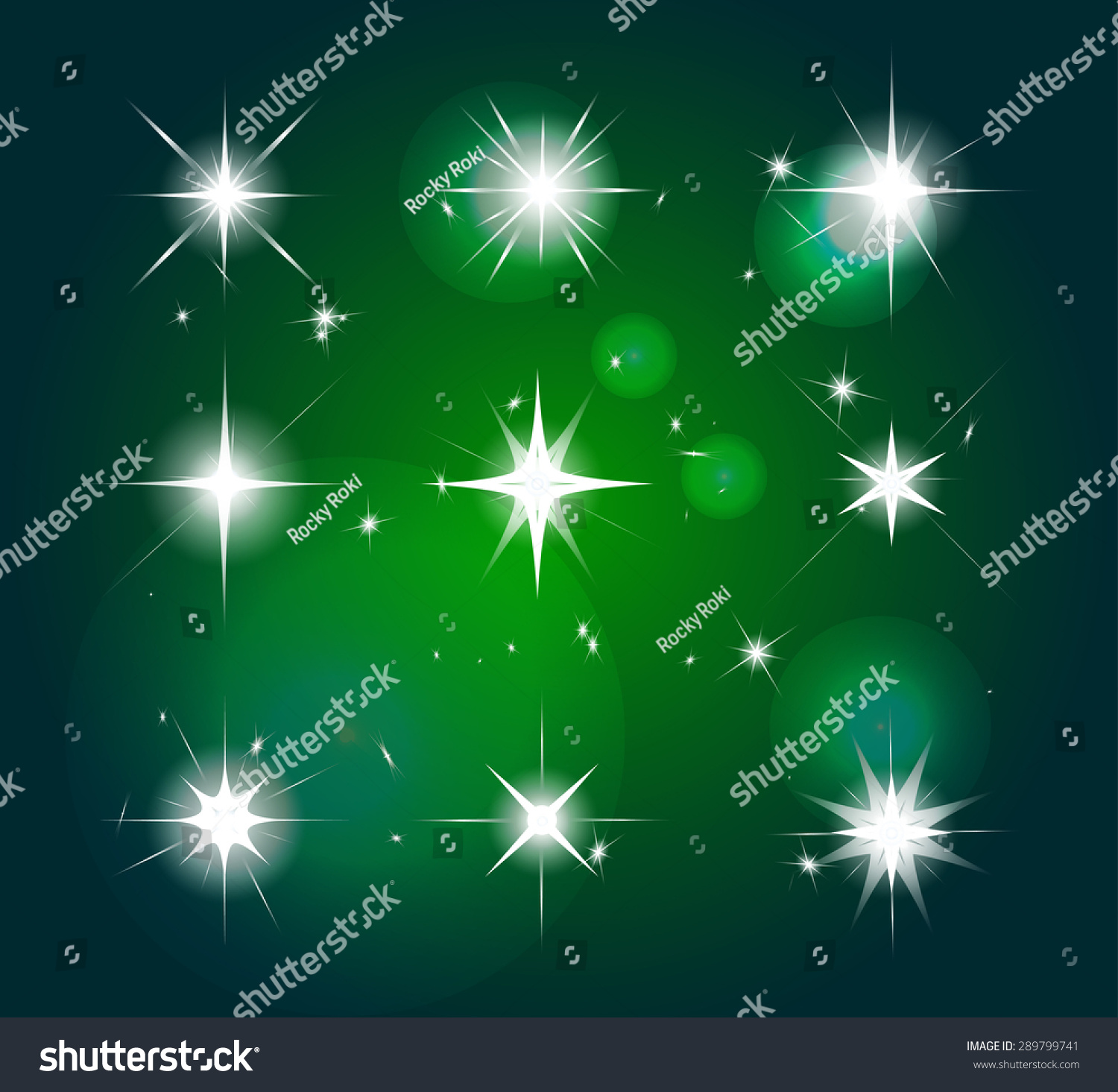 Vector Set Shining Stars Light Effect Stock Vector (Royalty Free ...