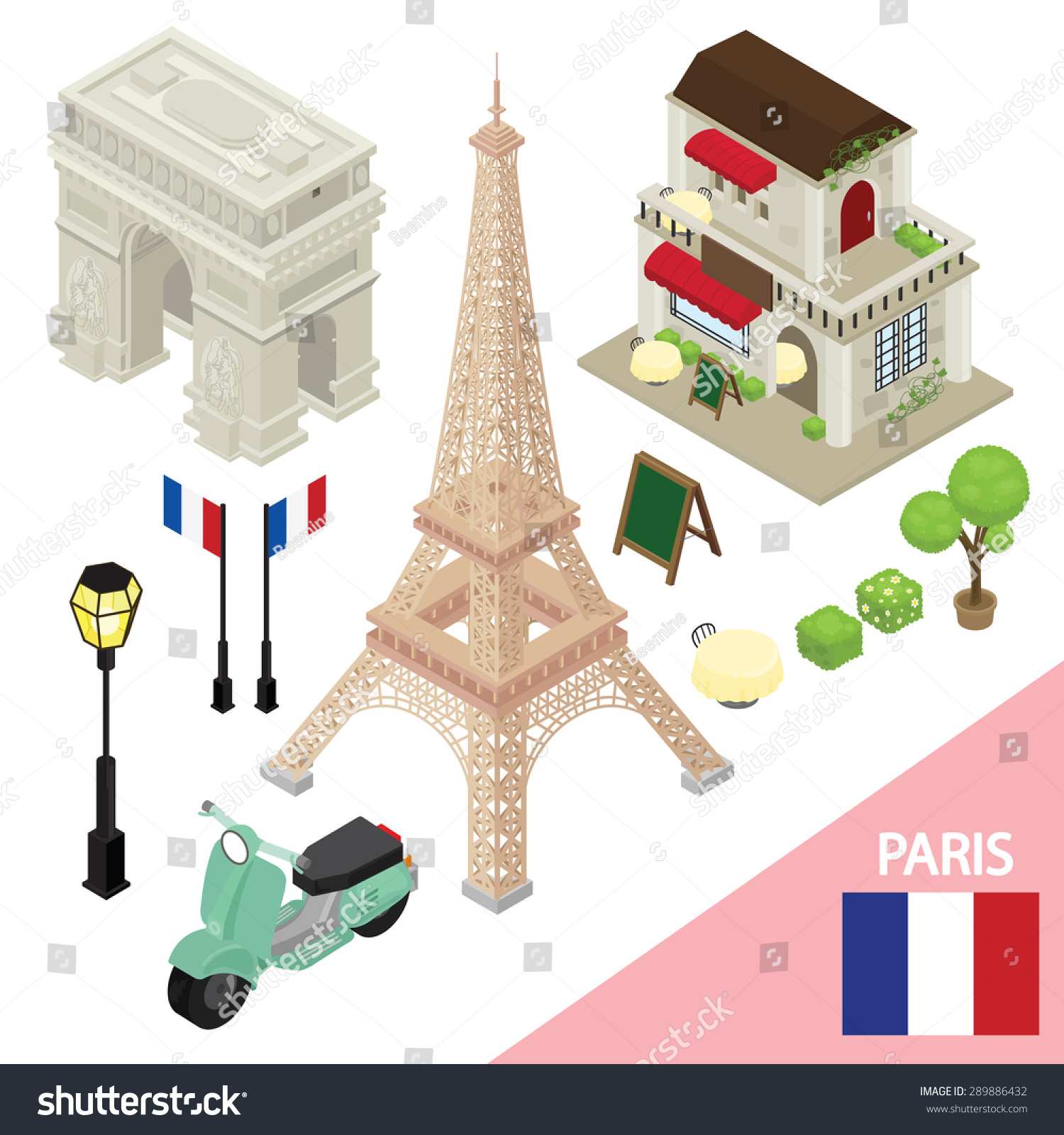 Illustration Isometric Info Graphic Vector Paris Stock Vector Royalty