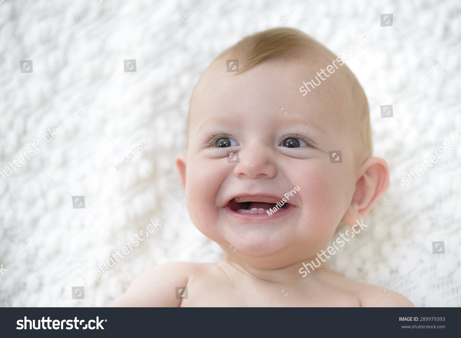 Cute Baby Laughing Showing His First Stock Photo 289979393 | Shutterstock