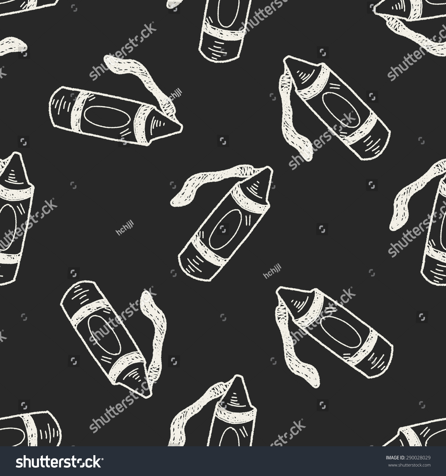 Crayon Doodle Seamless Pattern Background Stock Vector (Royalty Free