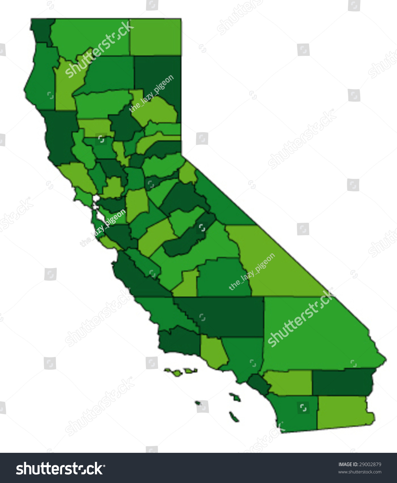 Detailed Vector Map California Stock Vector Royalty Free Shutterstock