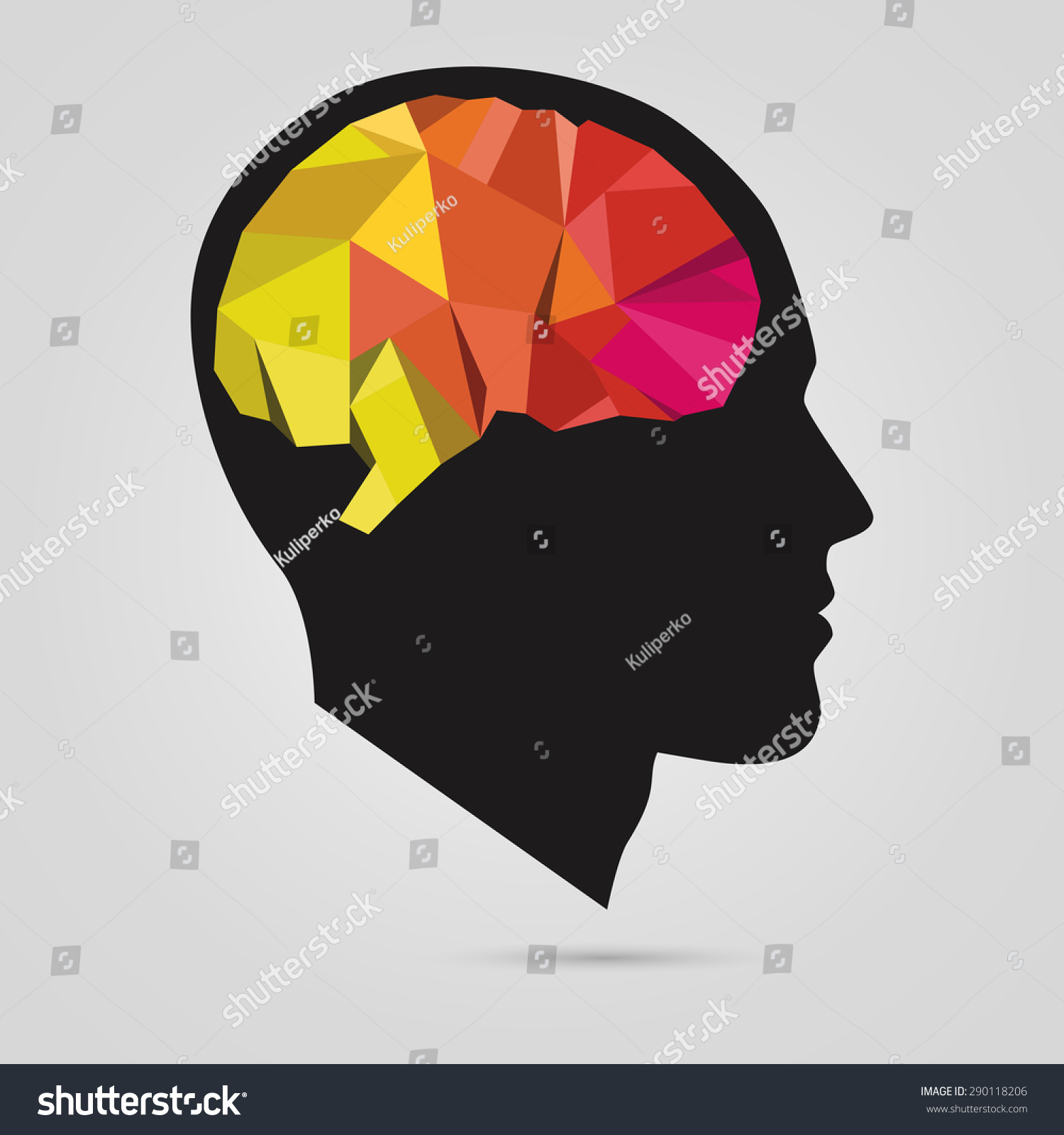 Silhouette Mans Head Abstract Brain Vector Stock Vector (Royalty Free ...