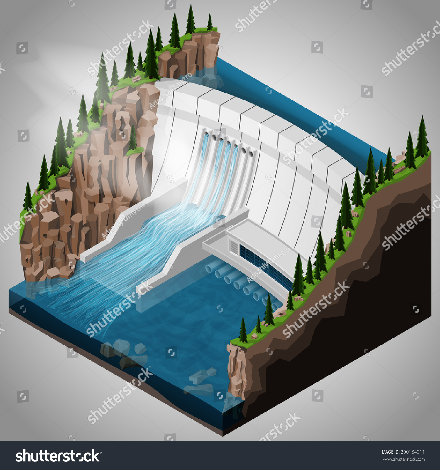 Hydroelectric Power Station vector