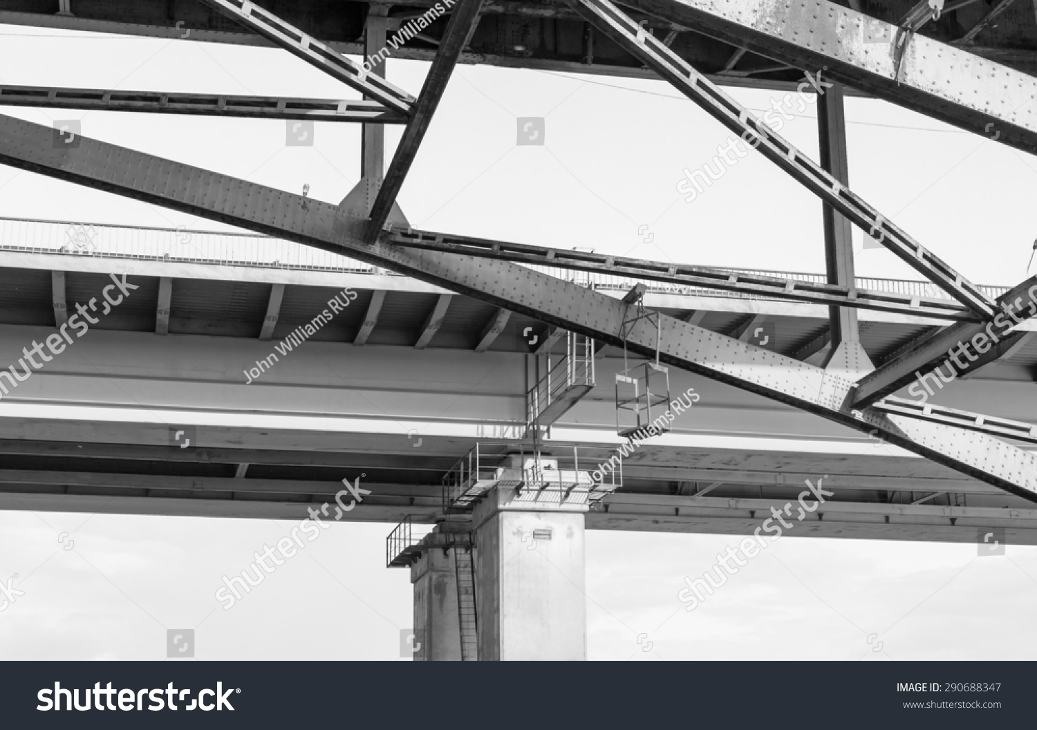 Modern Metal Bridge Details Walkway Black Stock Photo 290688347 ...