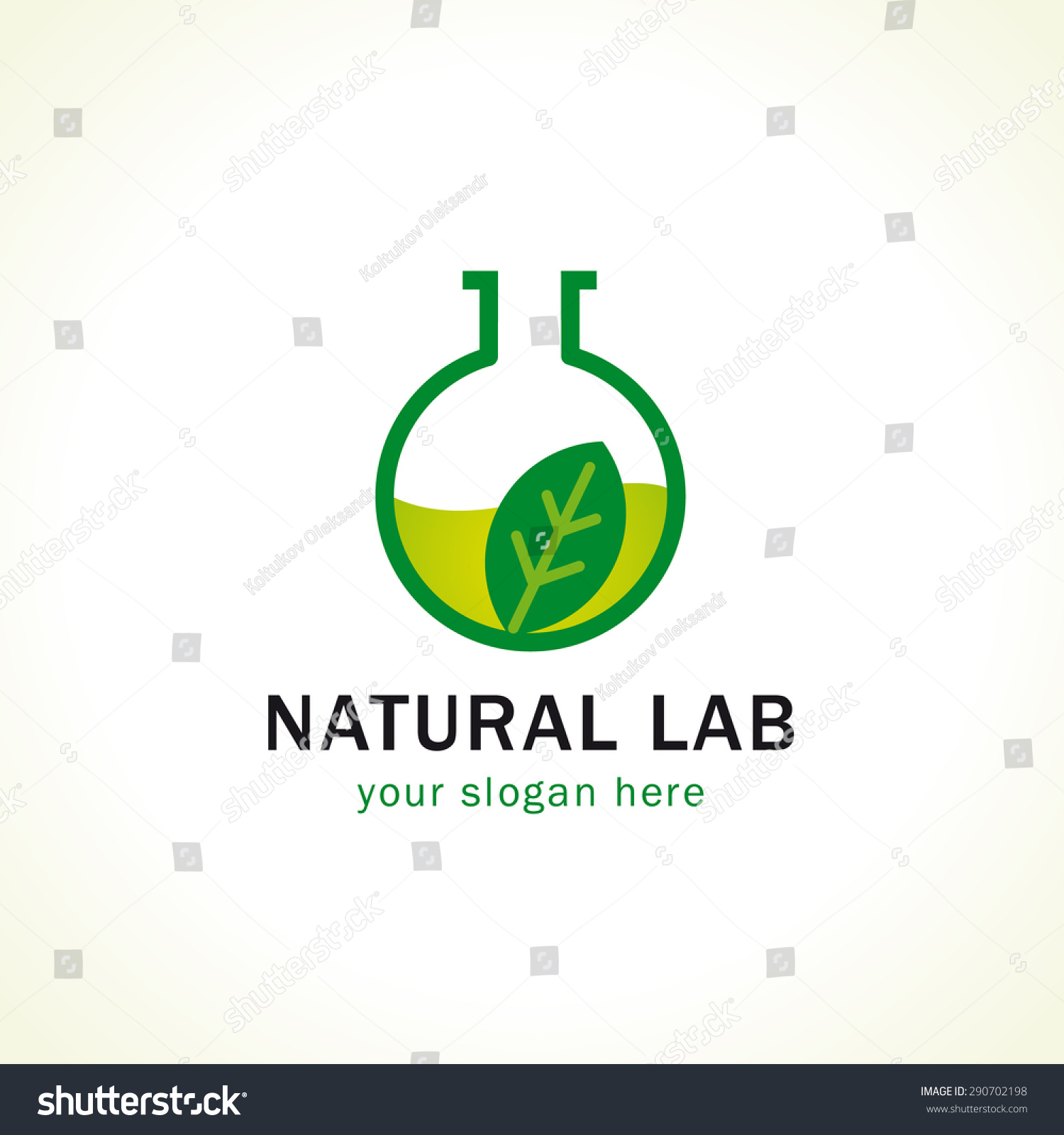 Natural Lab Logo Green Liquid Leaves Stock Vector (Royalty Free ...