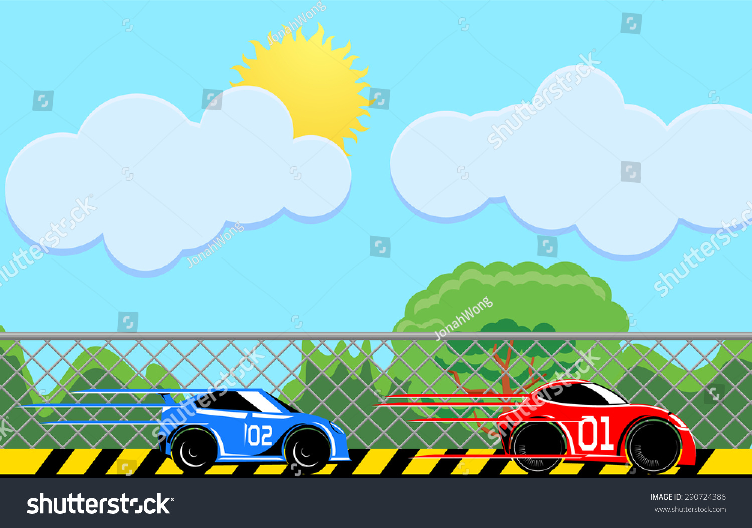 Two Cars Racing Vector Stock Vector (Royalty Free) 290724386 | Shutterstock