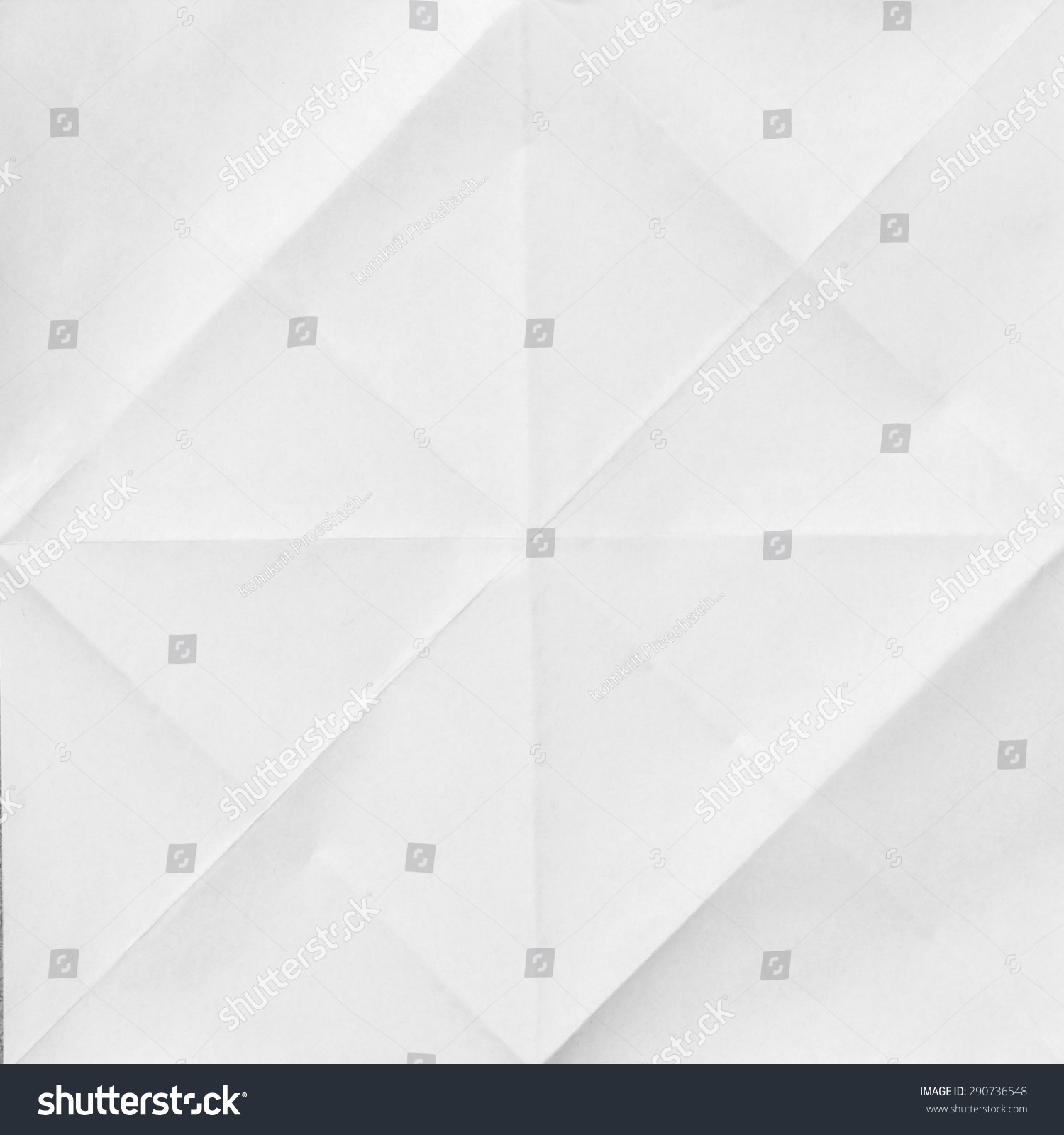 White Sheet Paper Folded Texture Stock Photo 290736548 