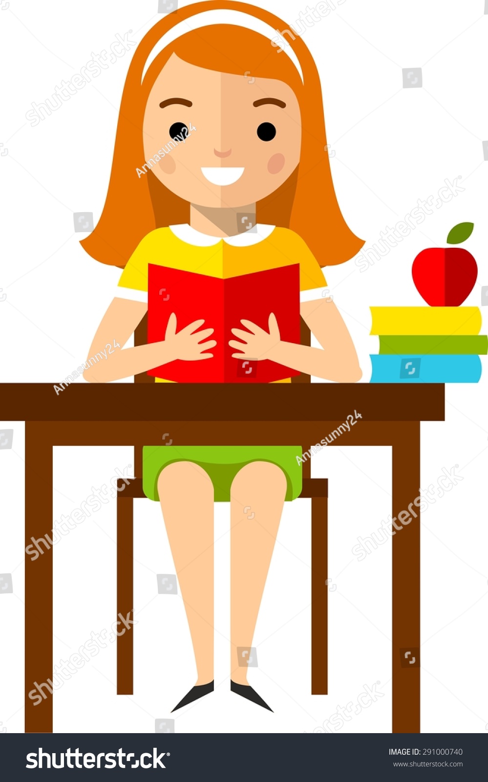 Set School Children Flat Style Concept Stock Vector (Royalty Free ...