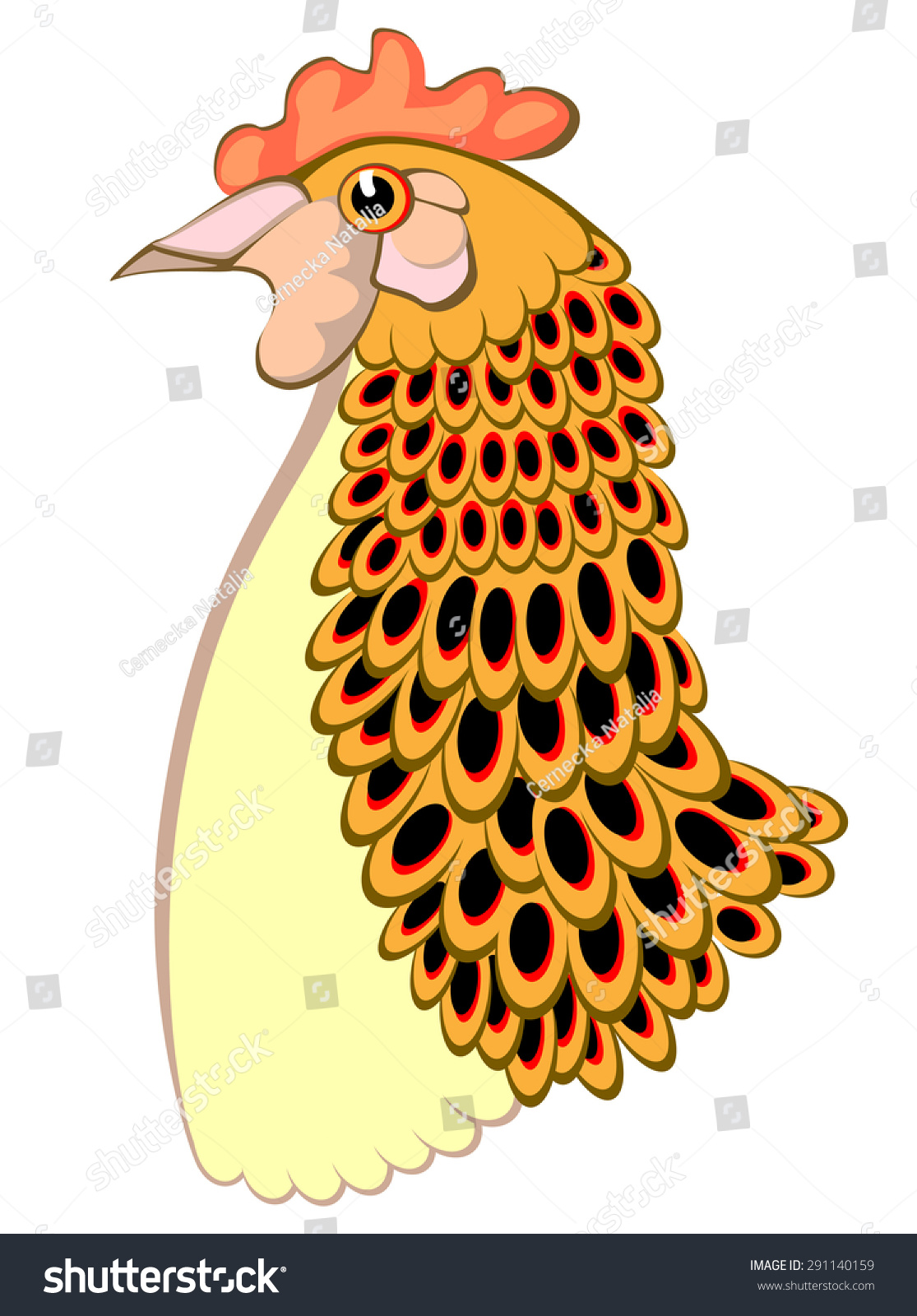 Illustration Chicken Head Vector Cartoon Image 스톡 벡터로열티 프리 291140159