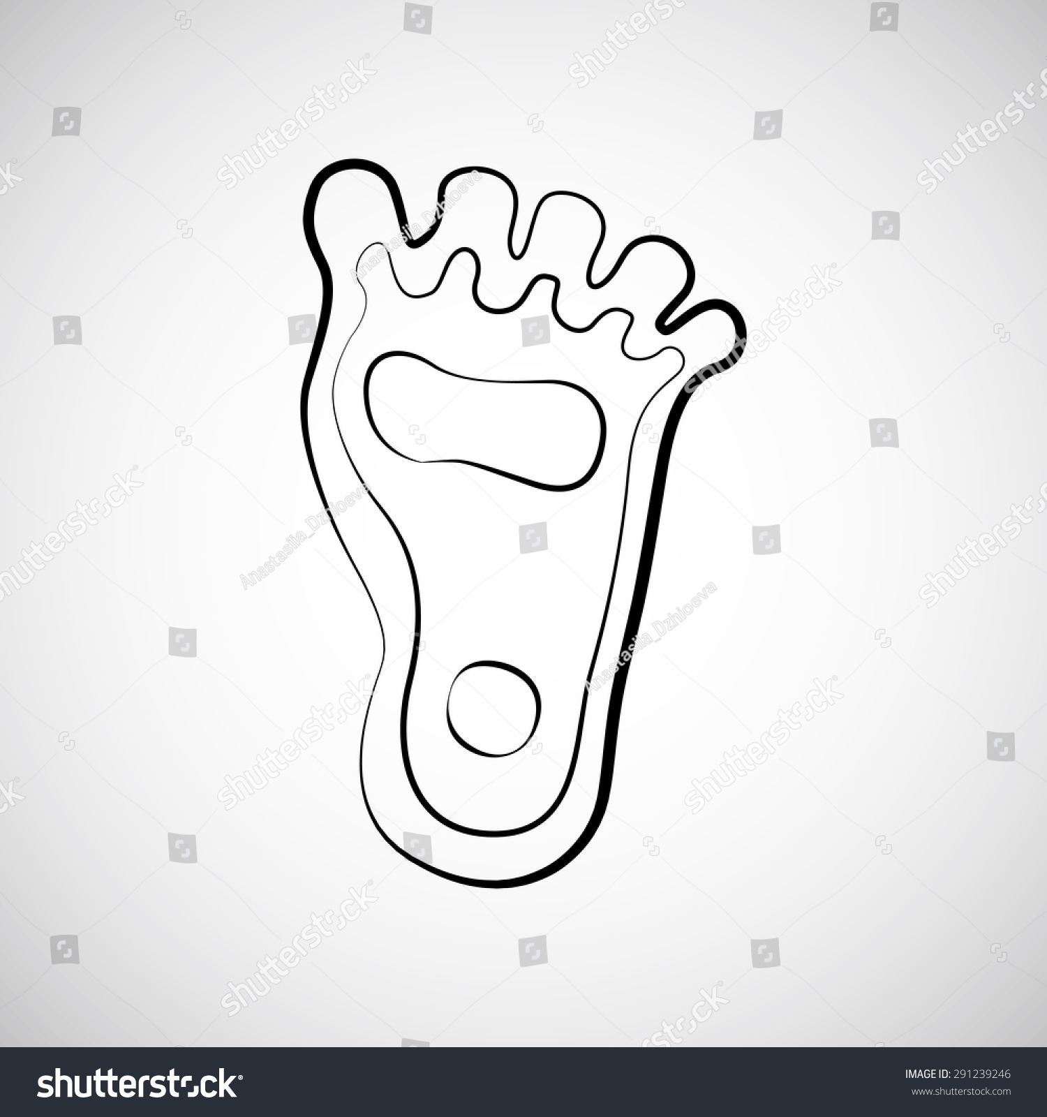 Silhouette Feet Black White Vector Illustration Stock Vector (Royalty ...