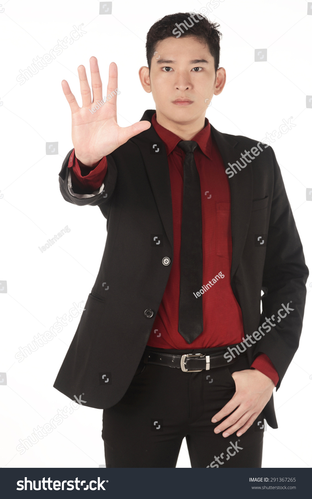 Asian Business Man Give Hand Gesture Stock Photo 291367265 | Shutterstock