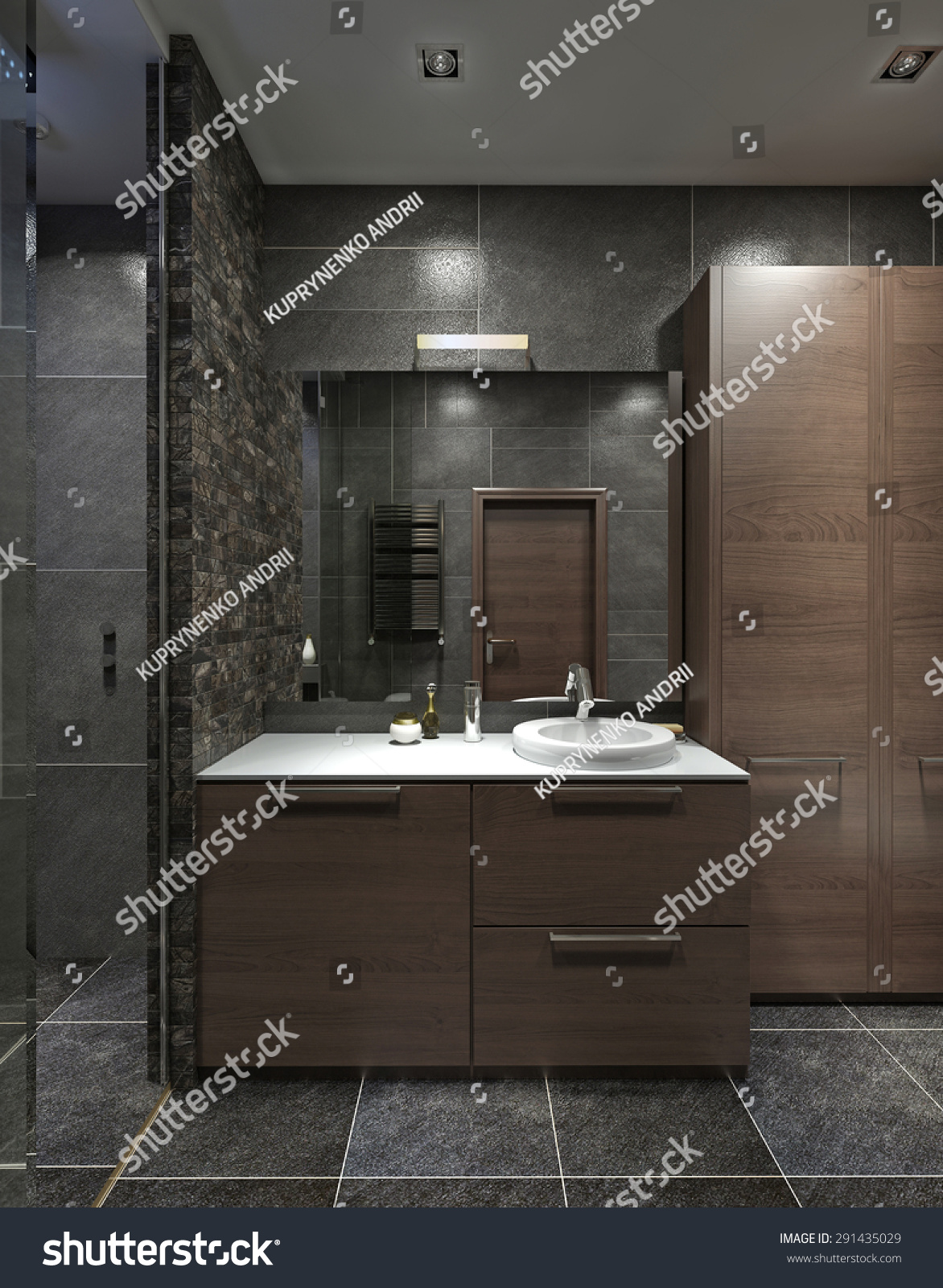 Cupboard Wash Basin Bathroom Style Contemporary Stock Illustration Cupboard Wash Basin Bathroom Style Contemporary Stock Illustration