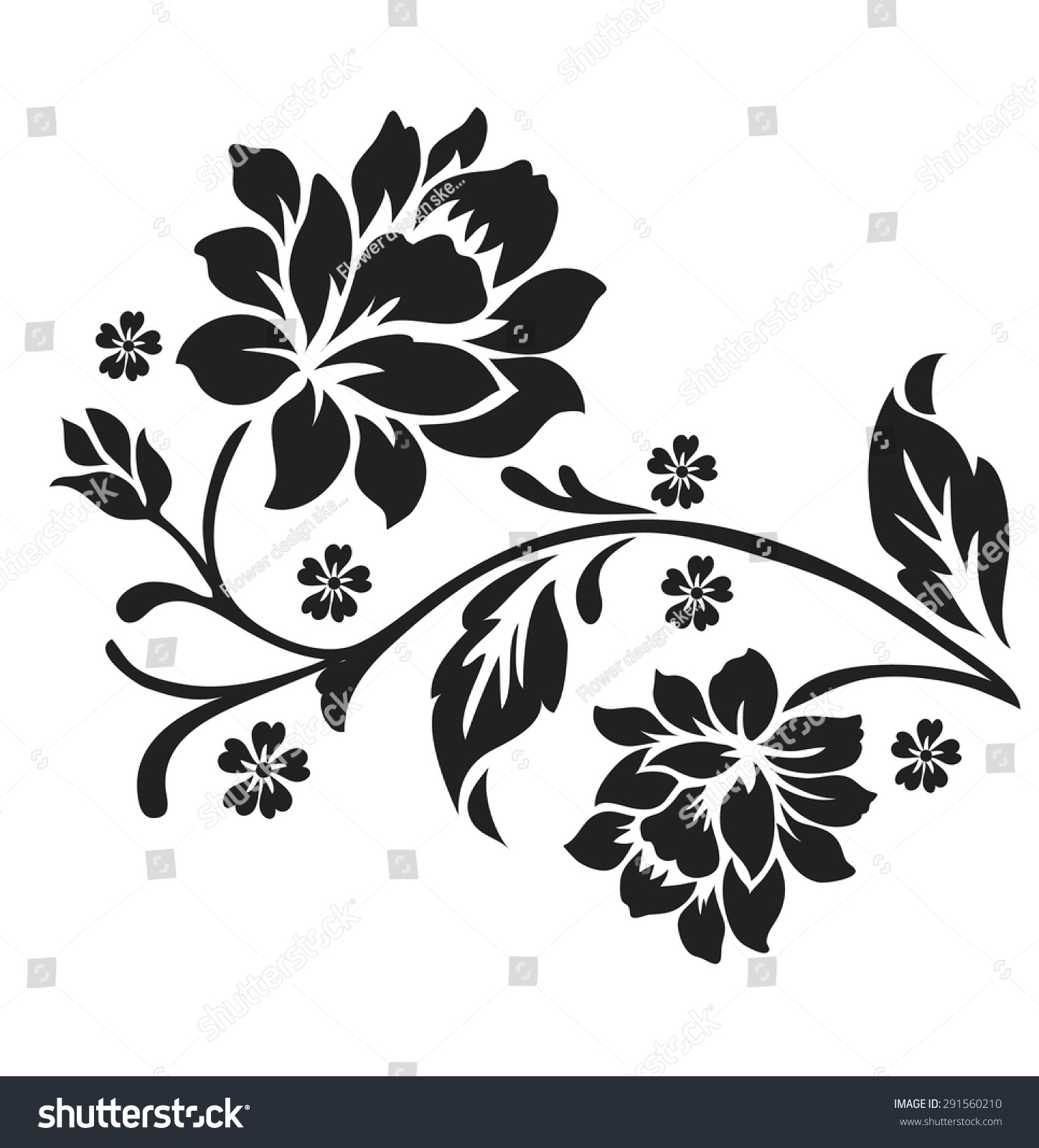 Flower Design Elements Vector Stock Vector (Royalty Free) 291560210 ...