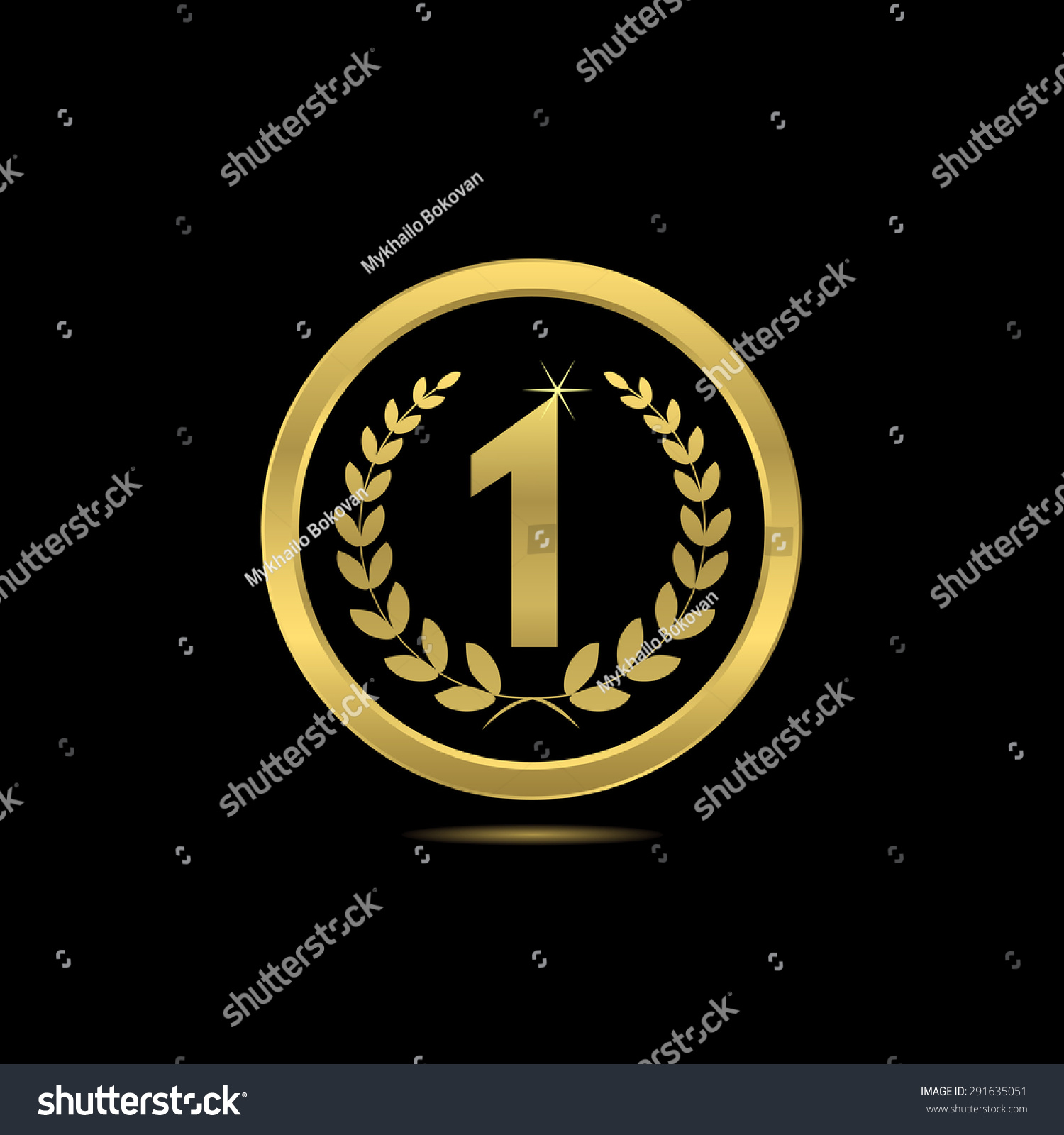 First Place Golden Award Laurel Wreath Stock Vector (Royalty Free ...