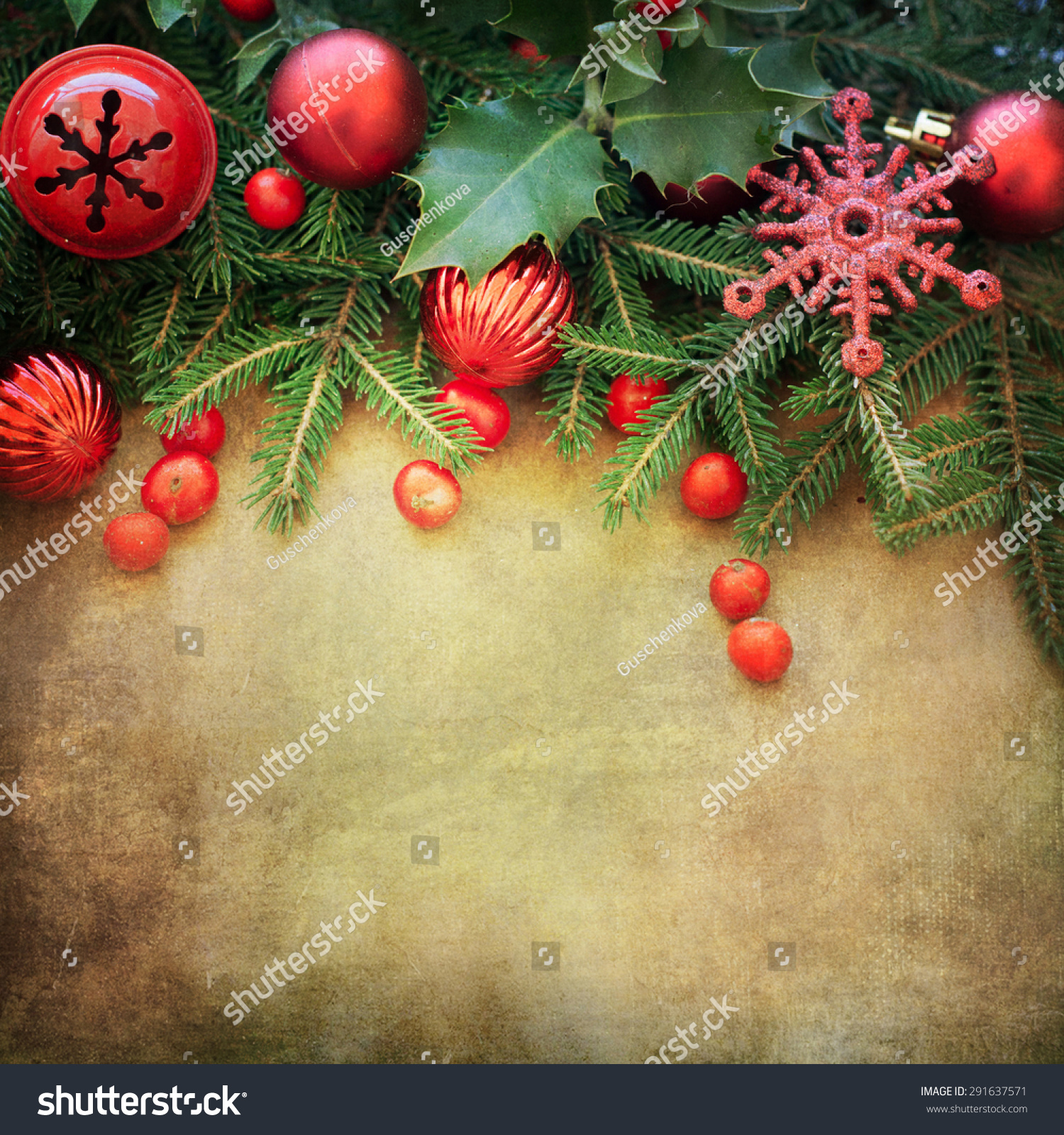 Christmas Retro Card Border Design Stock Photo 291637571 | Shutterstock